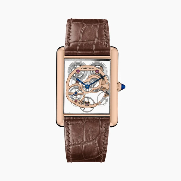 Cartier Часы Tank Louis Cartier, скелетон с сапфировым стеклом