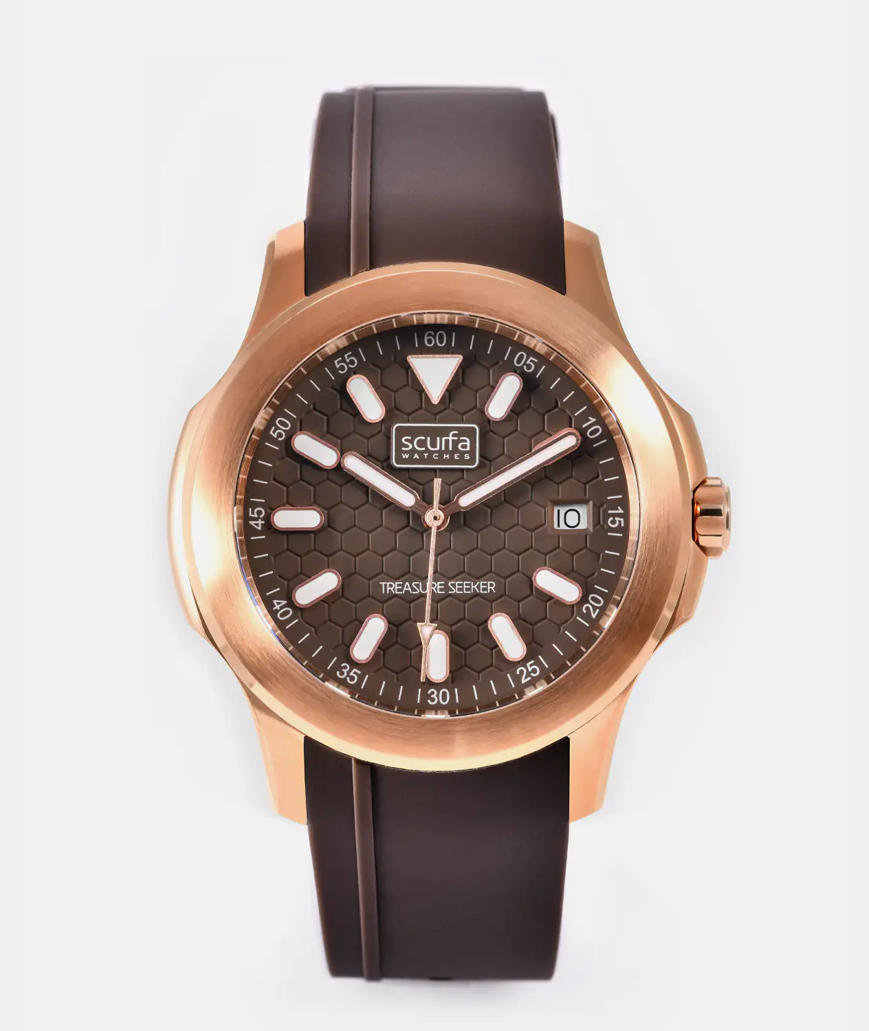 Scurfa Top Side Crew Rose Gold Brown Dial – Mens