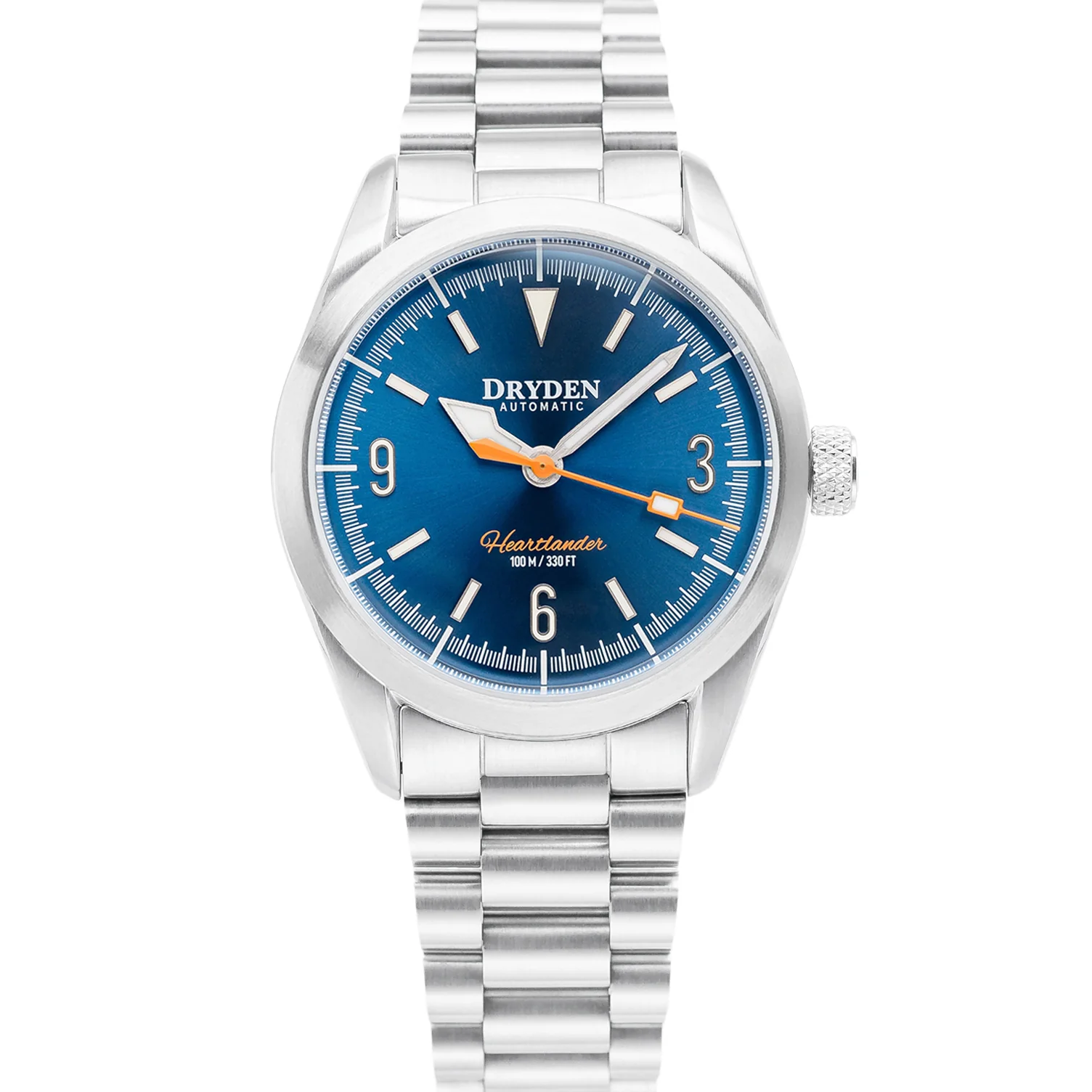 Dryden Watch Company Dryden Heartlander 38mm Automatic Field Watch - Blue Sunburst