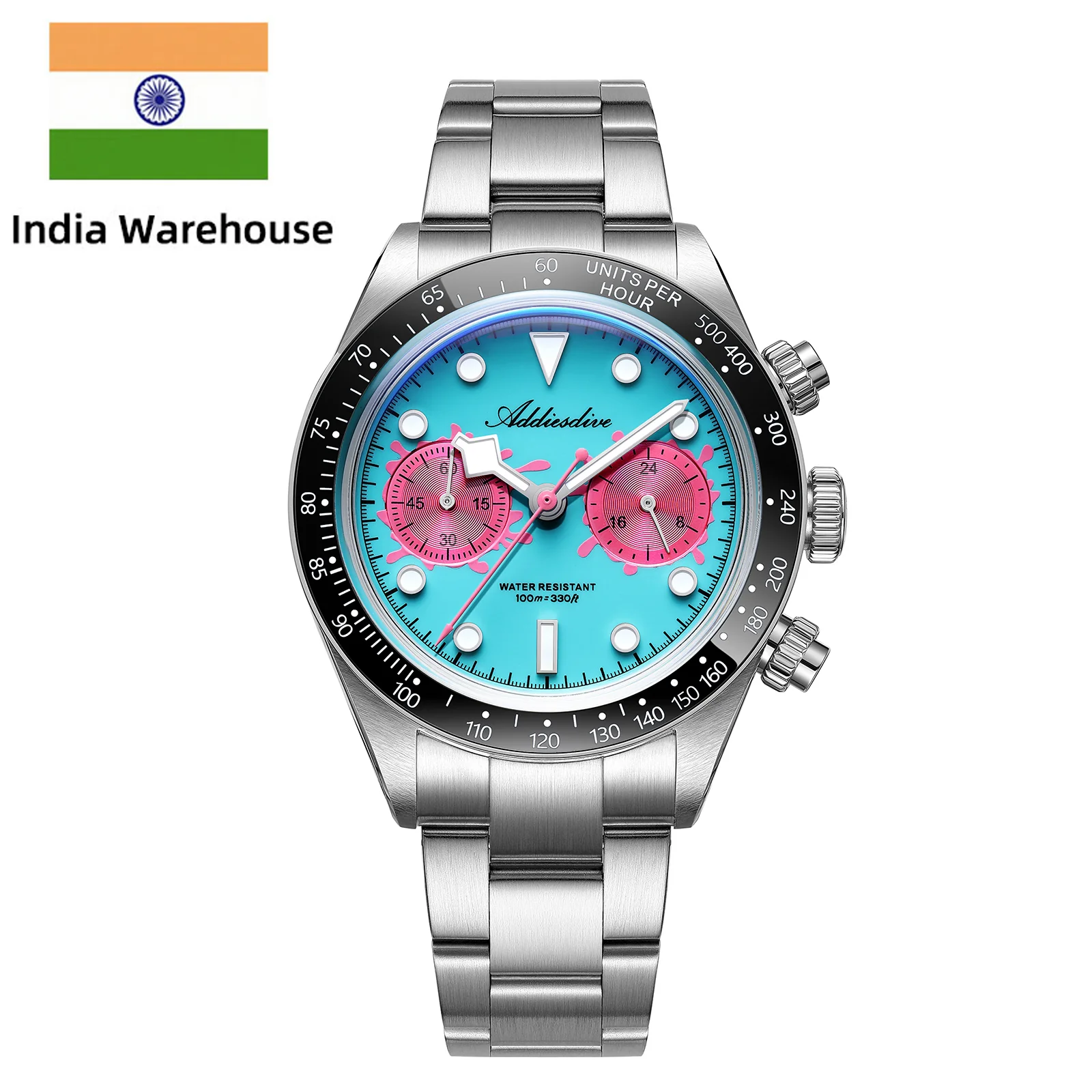 Addiesdive ★India Warehouse★ADDIESDIVE 40mm VK64 Chronograph Watch AD2520