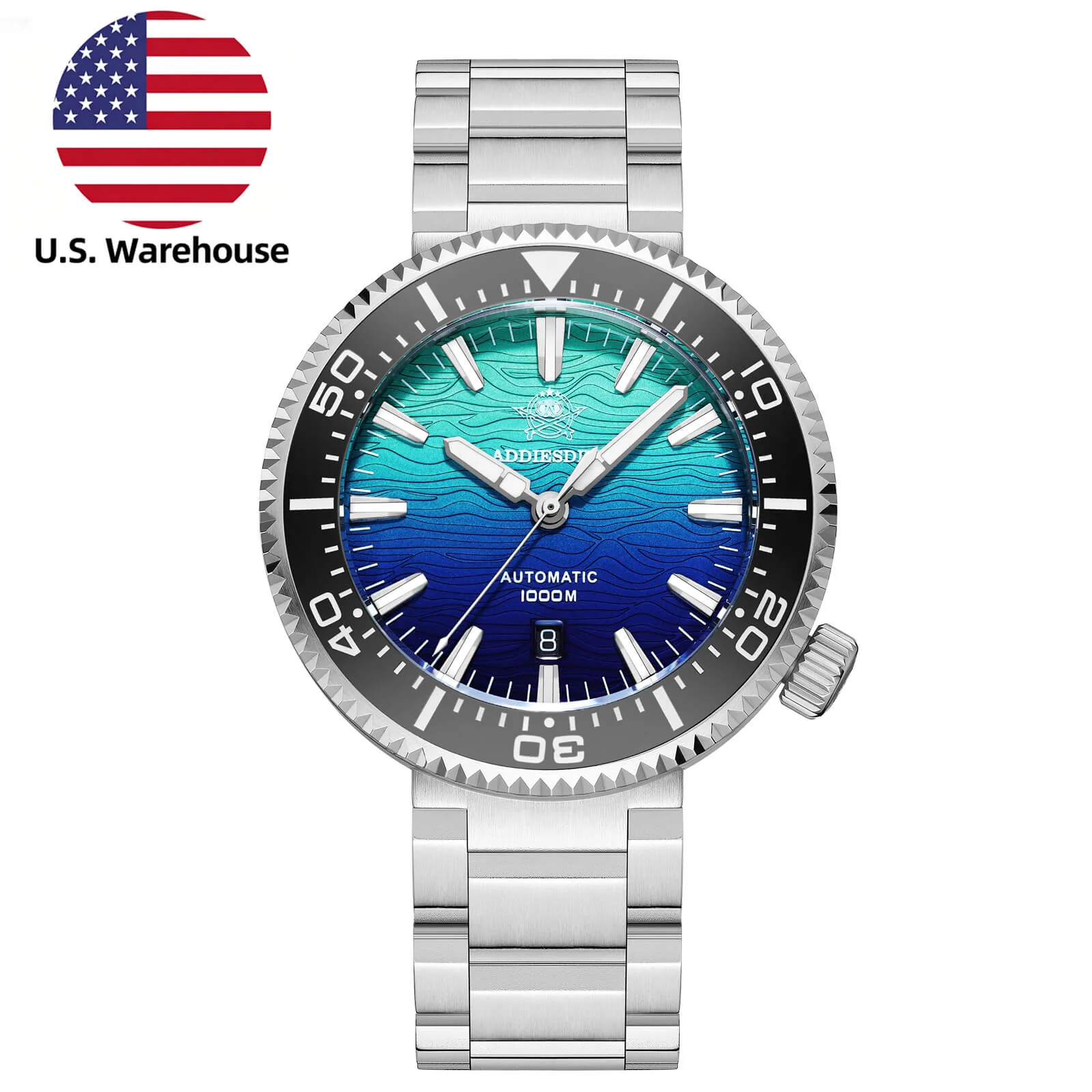 Addiesdive U.S. Warehouse -Addiesdive 46mm Puck Style Diver Watch AD2526 – 1000M Water Resistant, Japan 8215 Automatic
