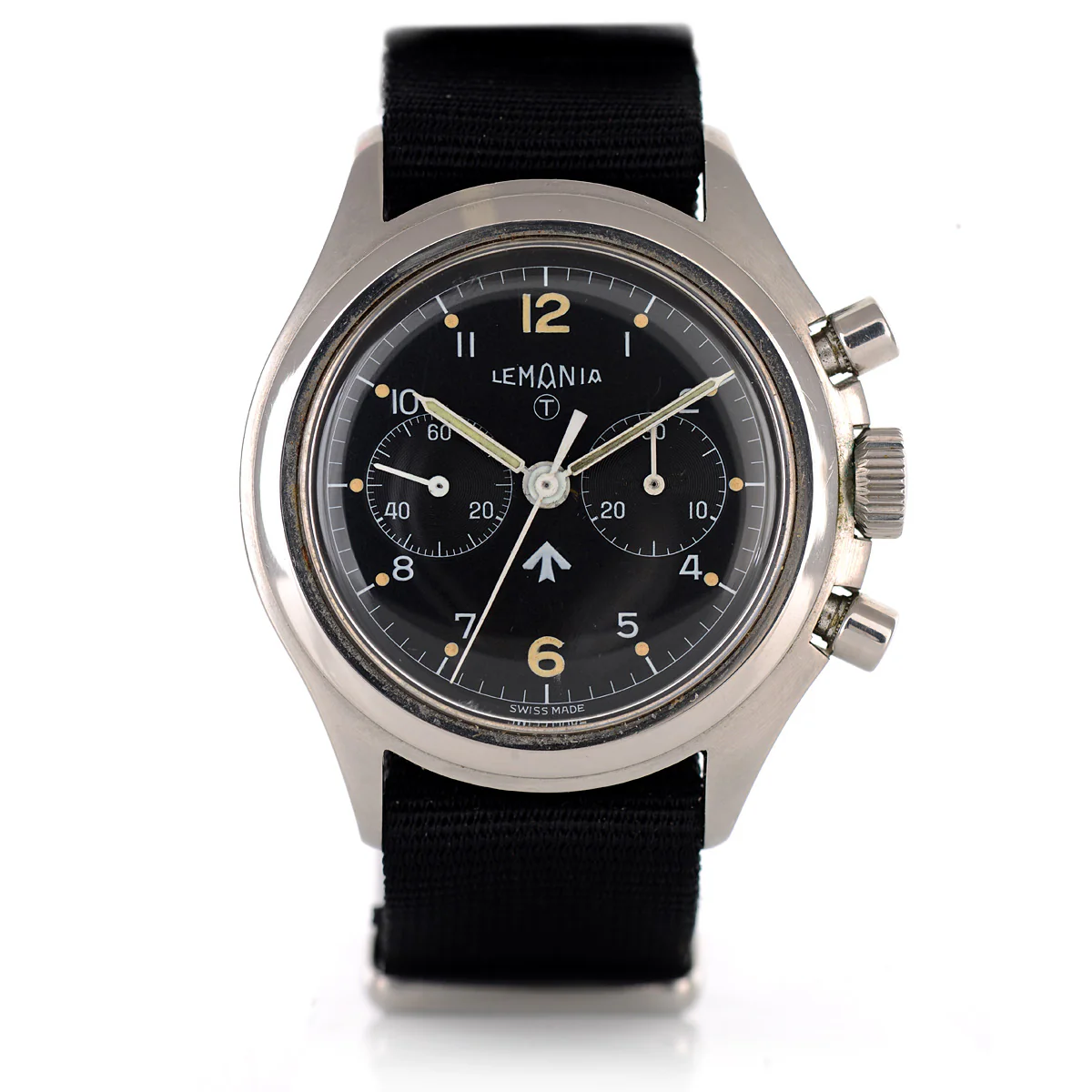 Mr. Jones Watches Lemania two button military issue Chronograph (1975)