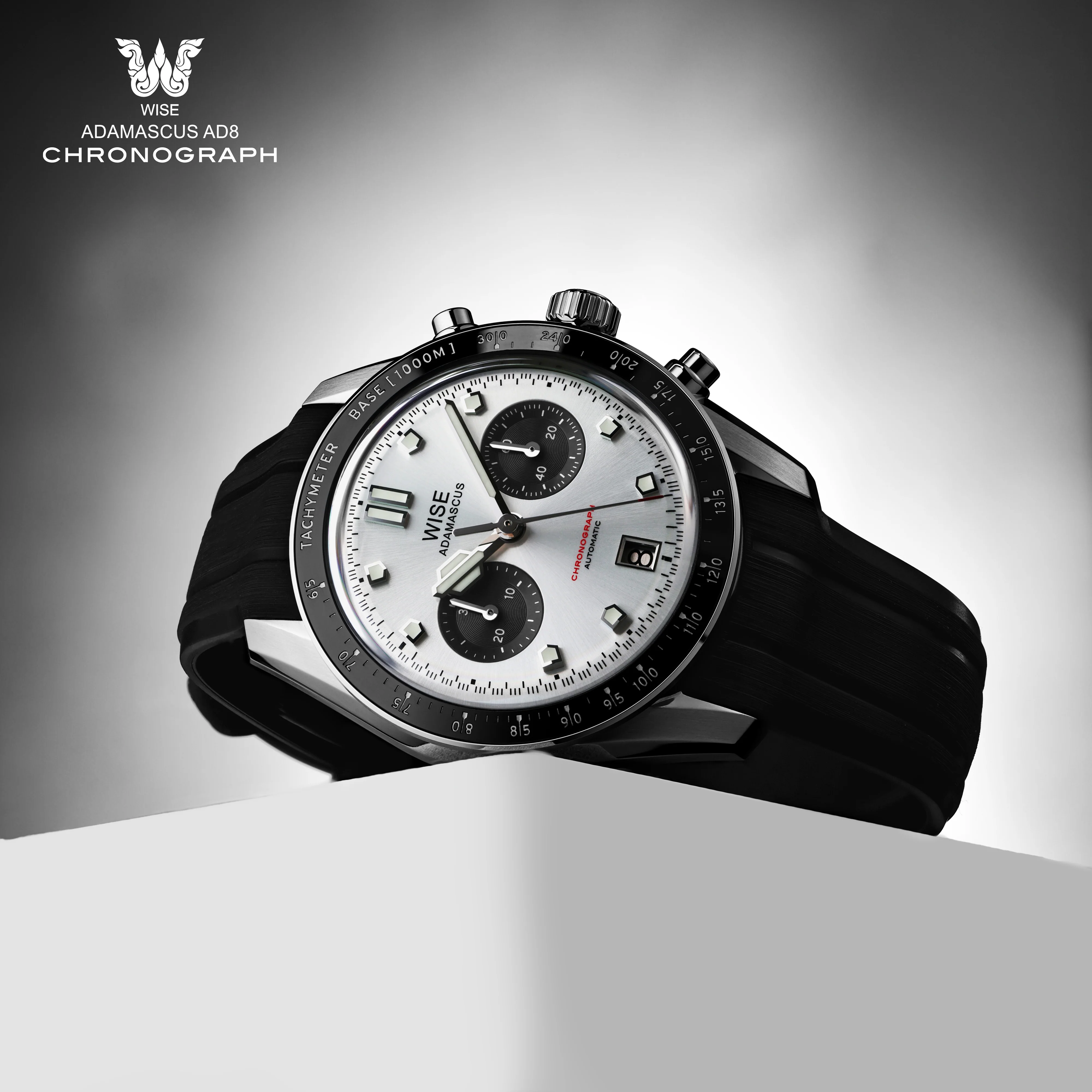 WISE ADAMASCUS AD8 Chronograph White-Black