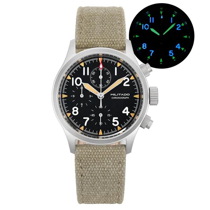 Thorn Militado Retro VK67 Quartz Chronograph Watch - 3 Dial