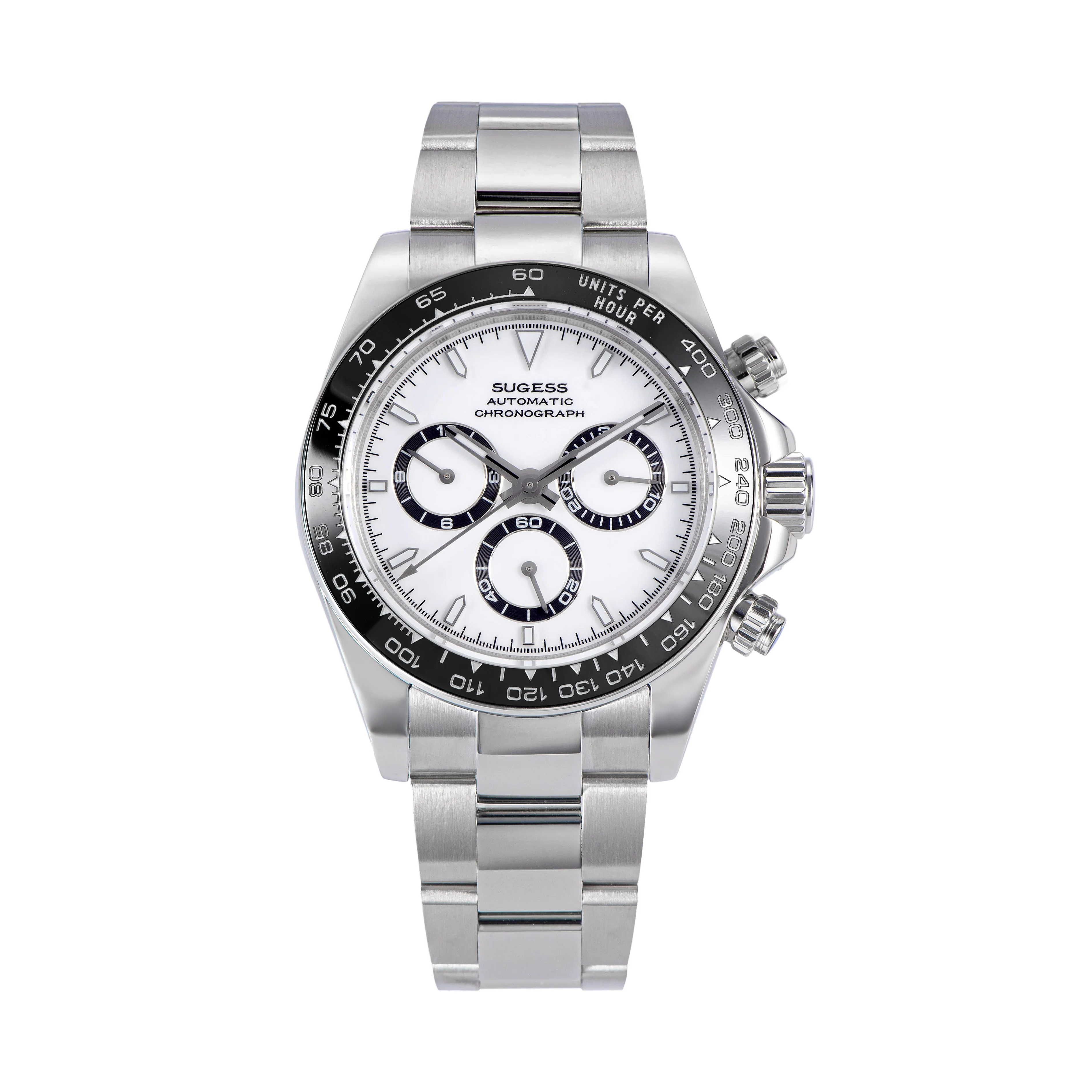 Sugess Automatic Chronograph S418-2.002 White Dial Ceramic Bezel Professional
