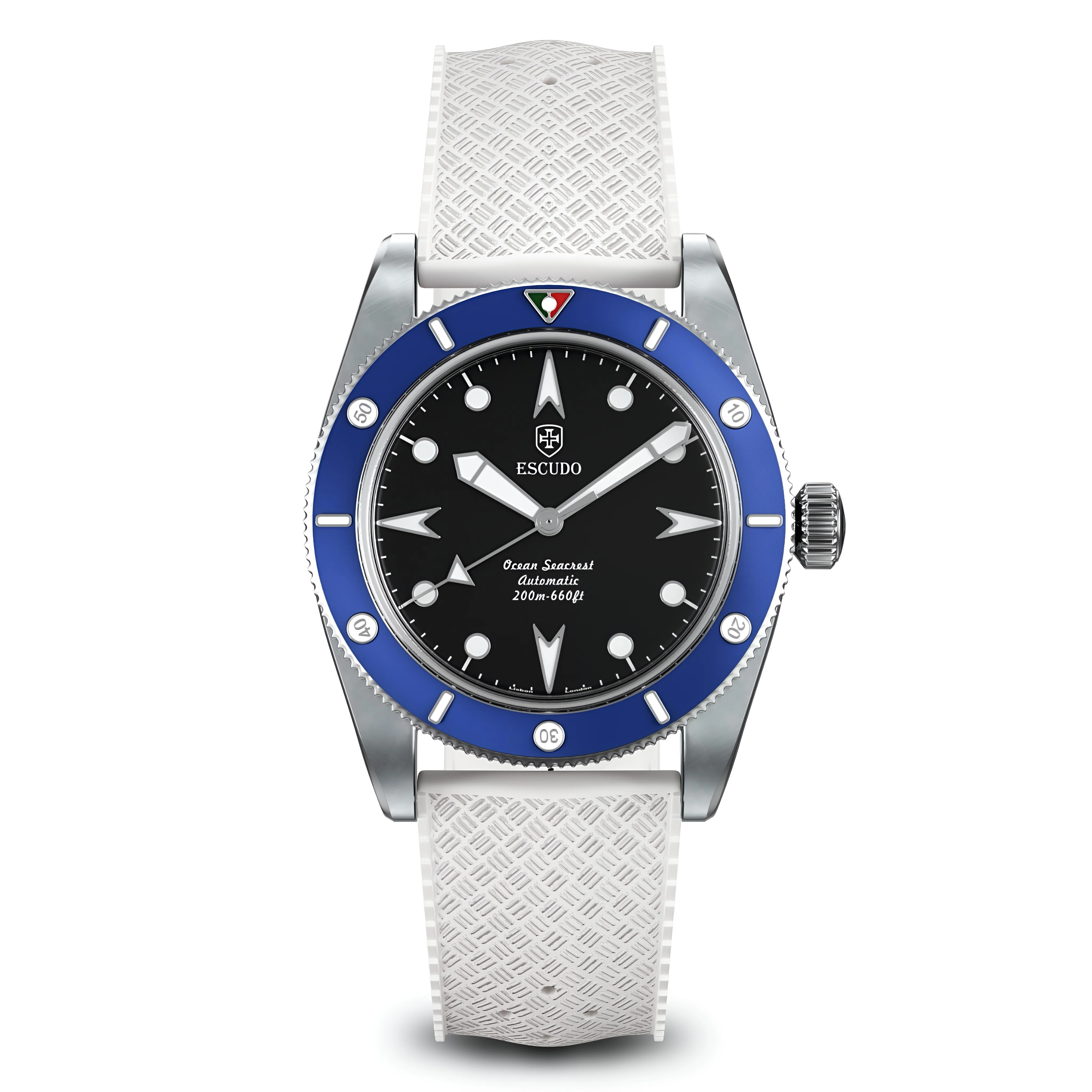 Escudo Watches Deep Azul - White FKM Rubber - 39mm