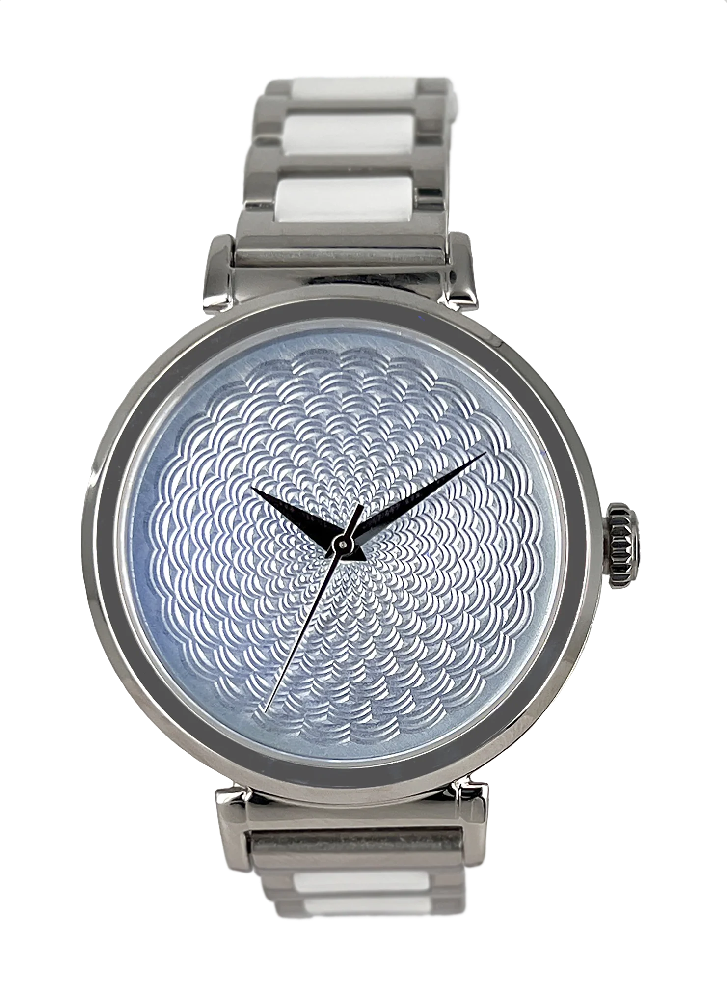 Celeste Watch Company Hand Turned Enamel Guilloché - Ice by Rebecca Montgomery - 38mm Swiss Automatic