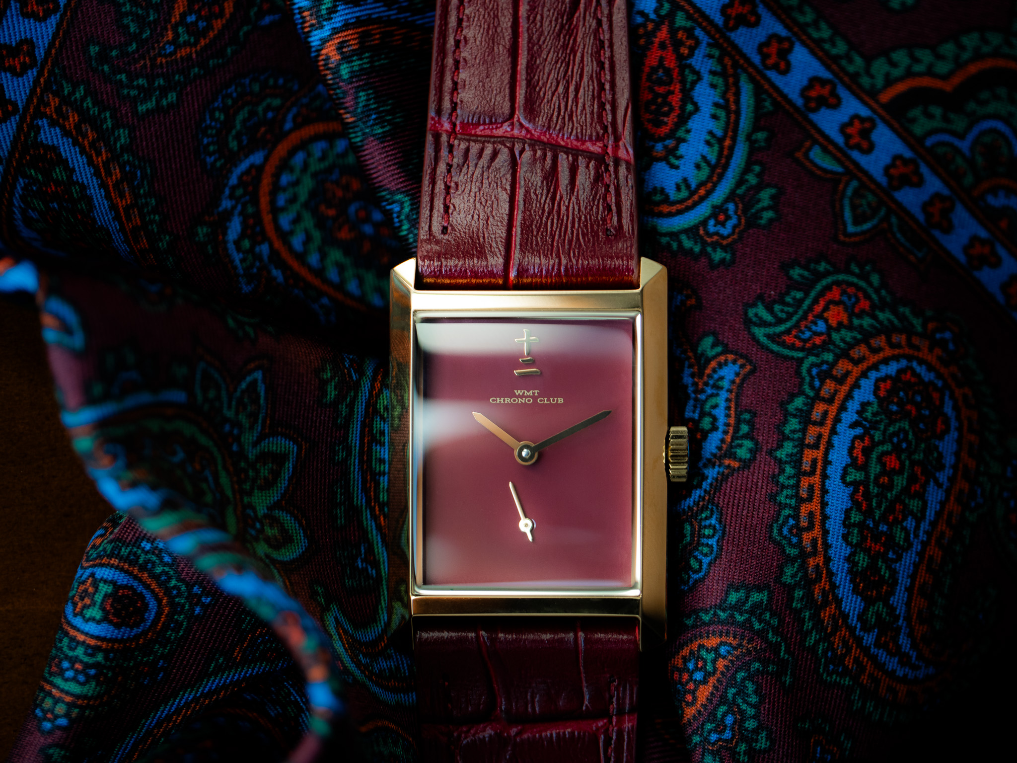 WMT Watches Old Miller G03 / Lunar New Year Limited Edition / Burgundy & Black Leather Strap set