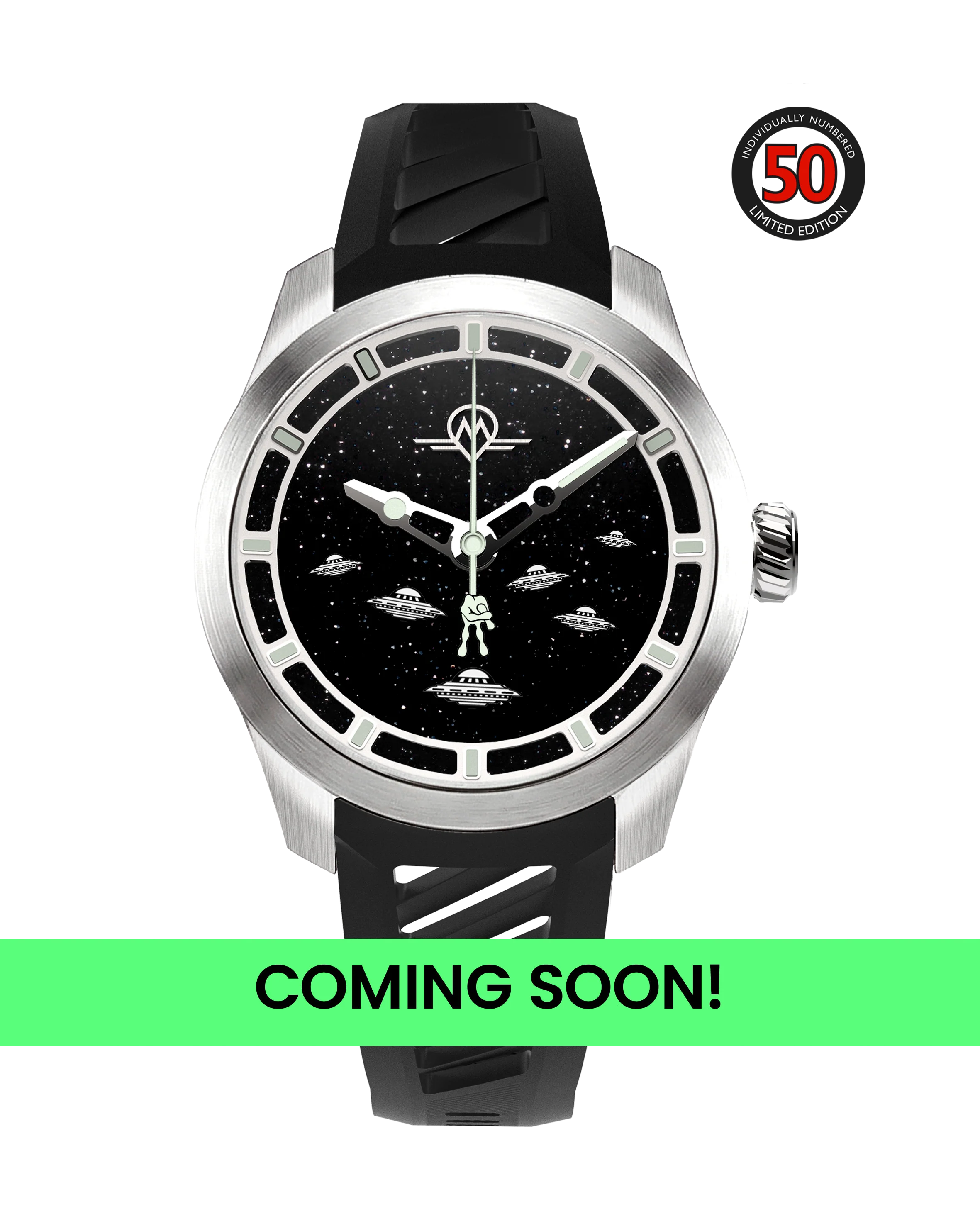 Monro MONRO LUNA ADVENTURE MLA-WCP WE COME IN PEACE, 9039 Automatic Watch, 39mm EPDM Rubber