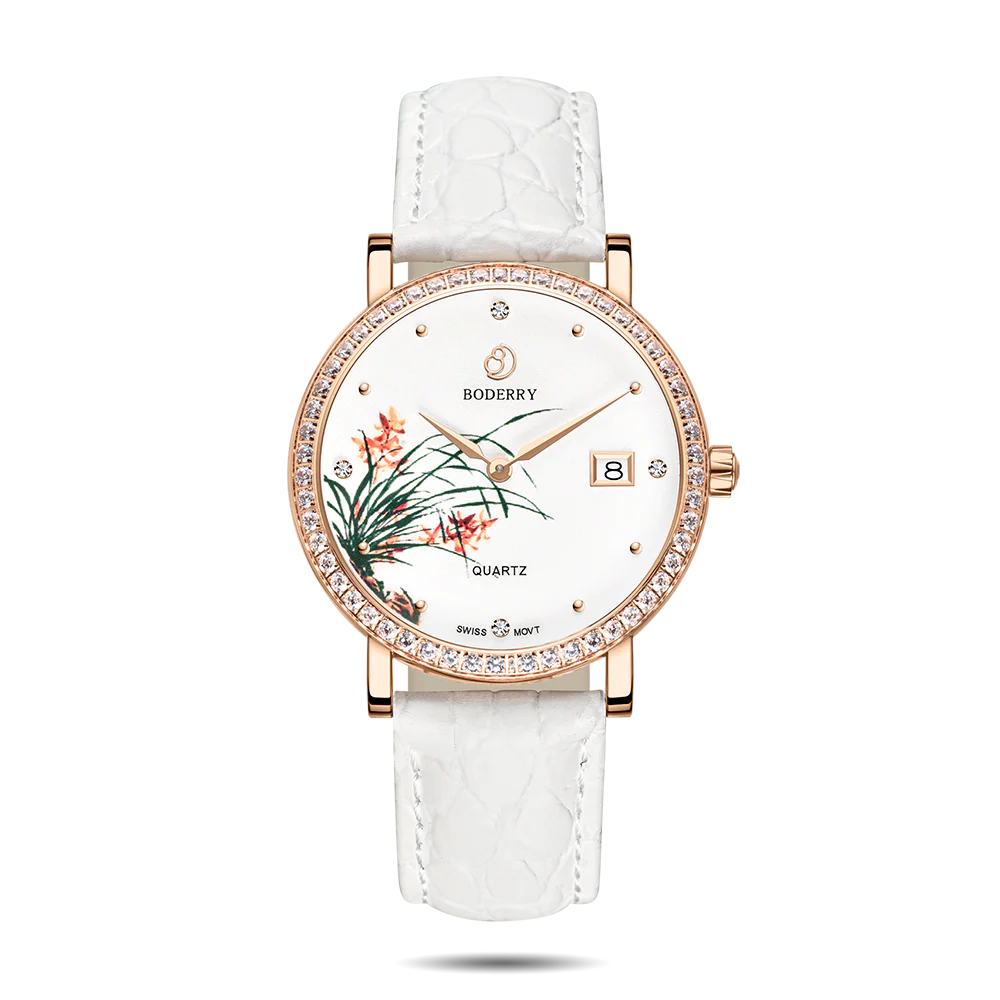 Boderry FLOWER - Swiss Quartz Movement Watch | Rose Gold & Chrysanth