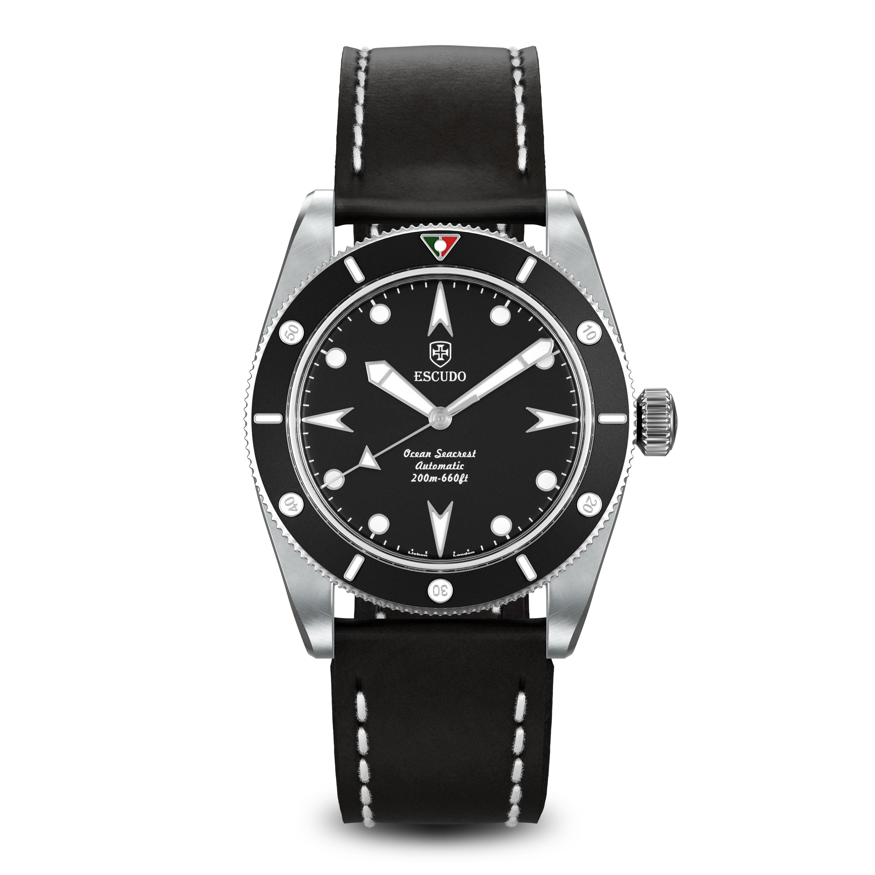 Escudo Watches Preto - Leather - 39mm