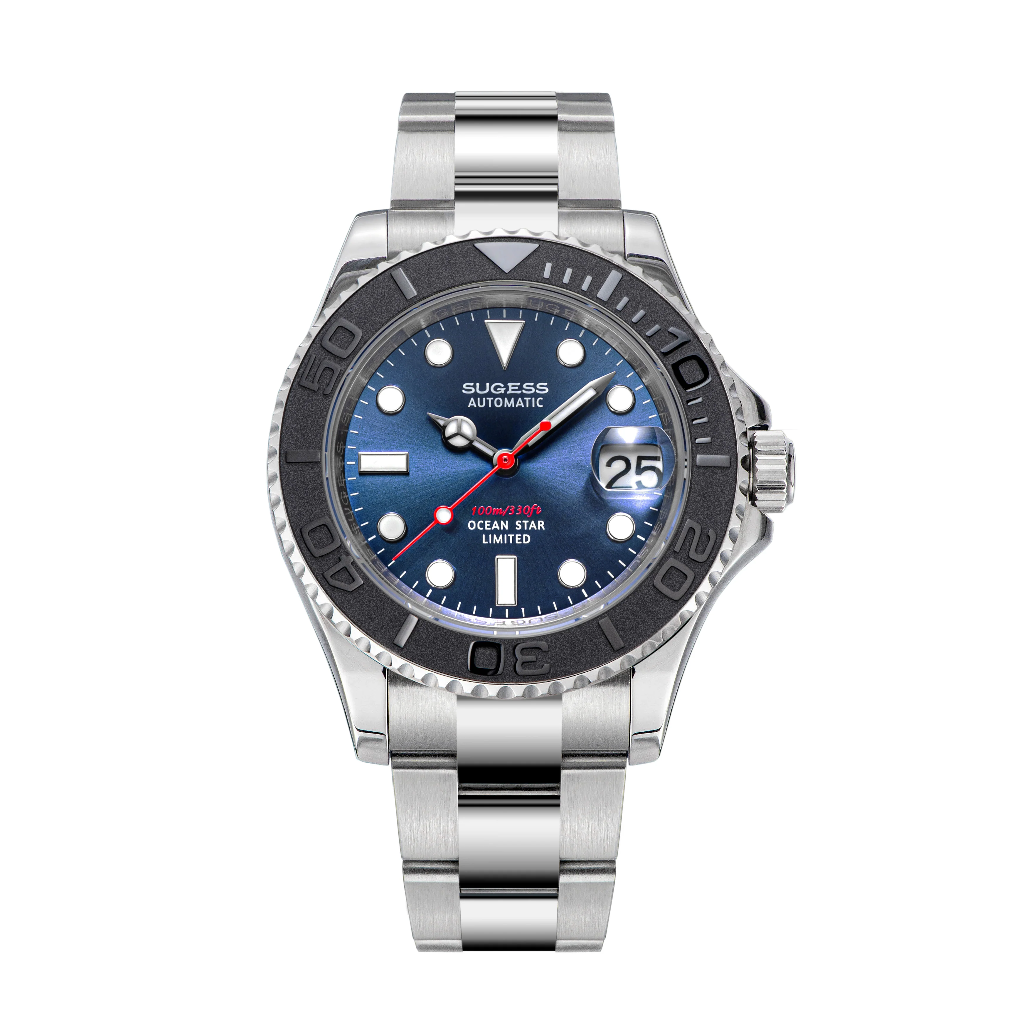 Sugess Ocean Star S450 YM Diver Watch NH35 Ceramic Bezel Blue Dial Limited Edition