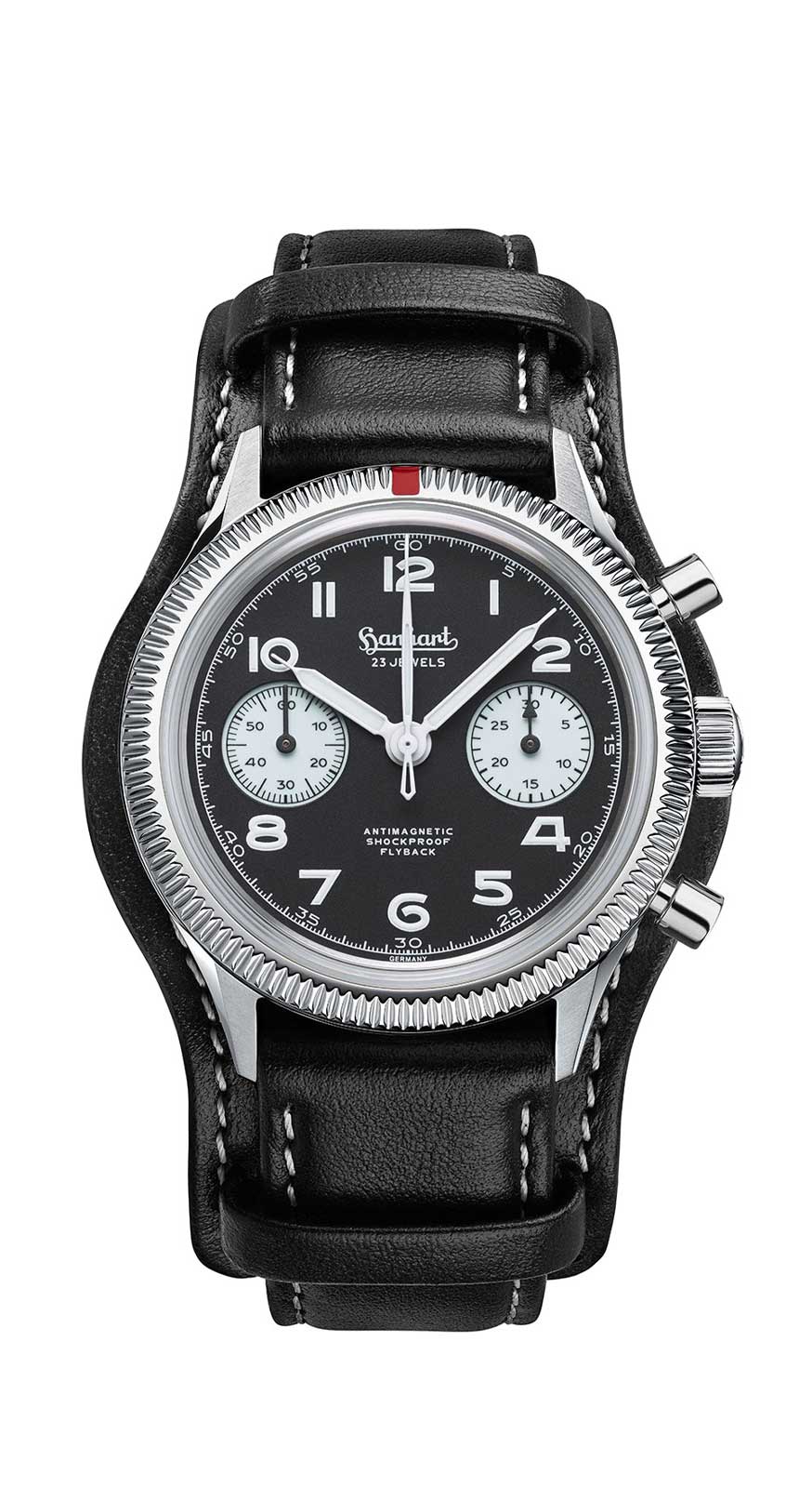 Hanhart 417 ES 1954 Flyback Reverse Panda, 39 mm