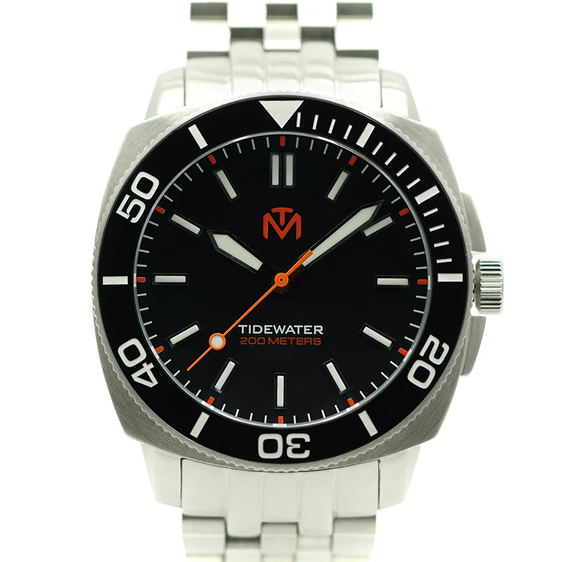 McDowell Time Tidewater Men's Watch - Black Dial - Brushed Stainless