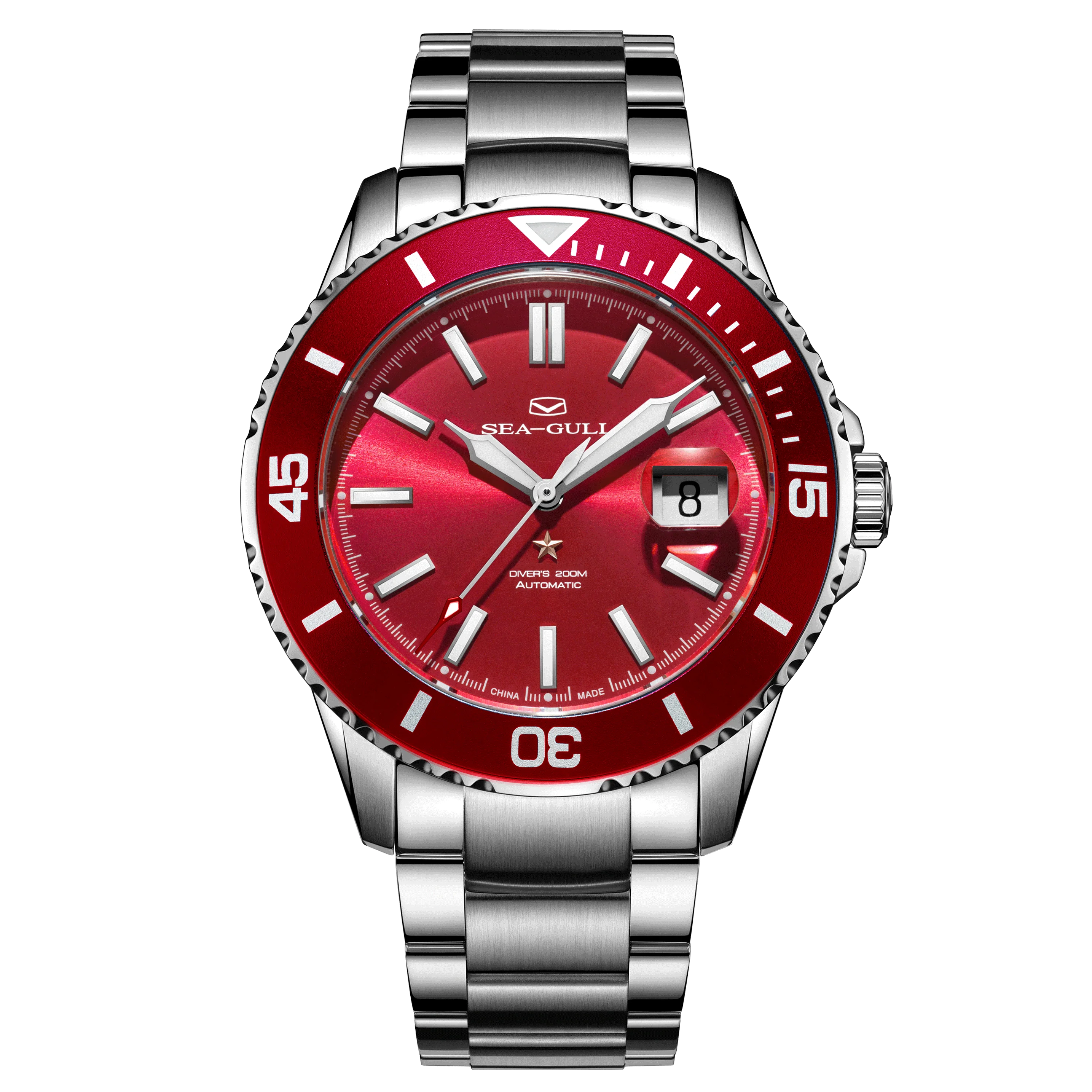 Sea-Gull Ocean Series 200m Waterproof Engraved Caseback Diving Watch 44mm