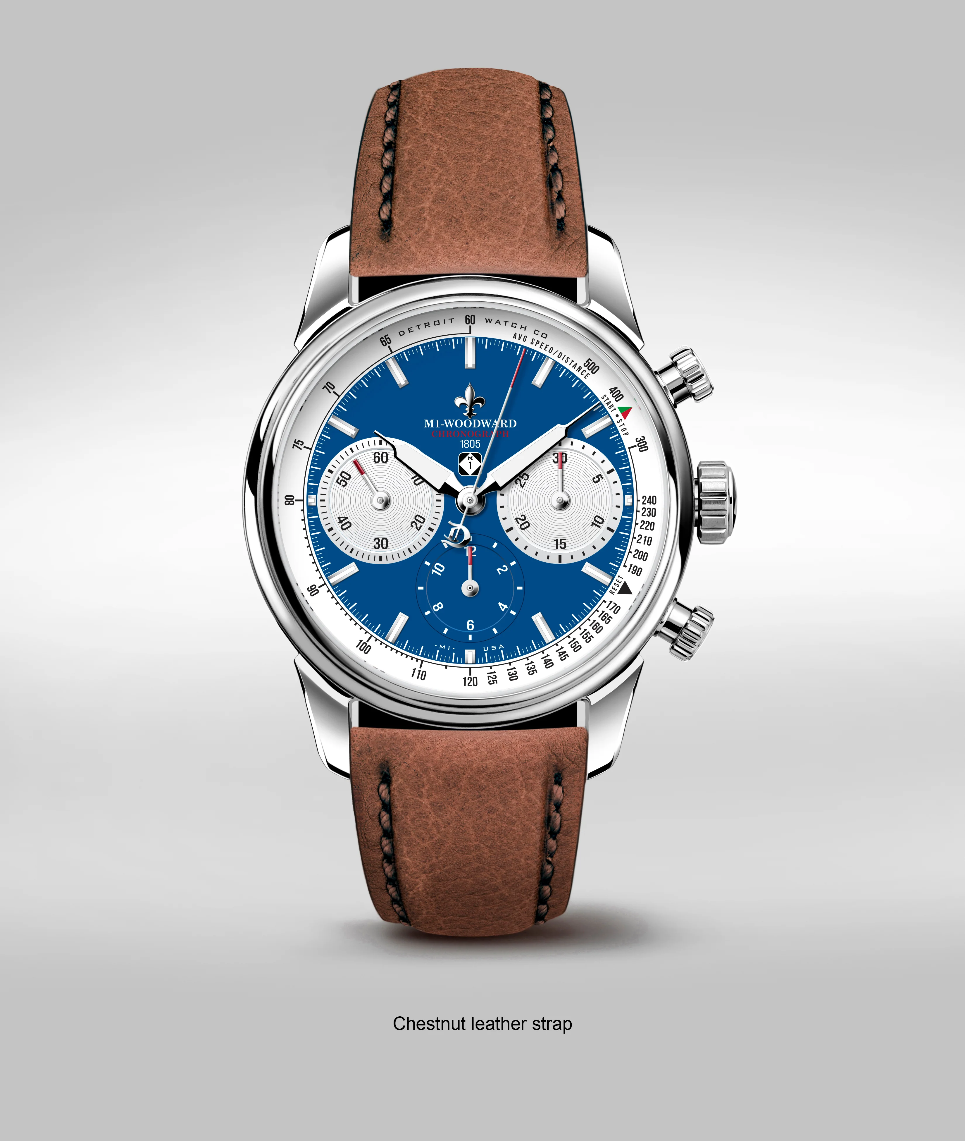 Detroit Watch Company 42mm M1-Woodward 1805 Edition Blue Panda dial