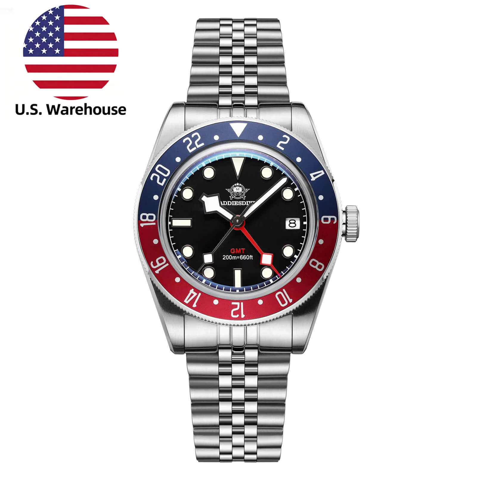 Addiesdive U.S. Warehouse -ADDIESDIVE 39mm BB58 GMT Quartz Watch AD2044