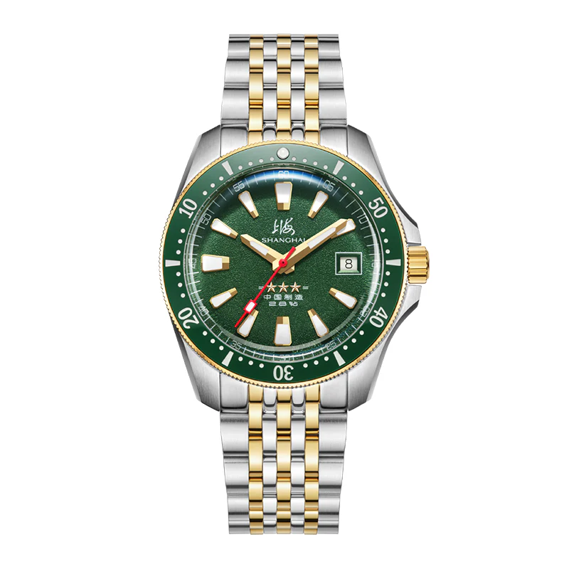 Shanghai Watch Shanghai 114 Military 39mm Dive Watch - Green Dial