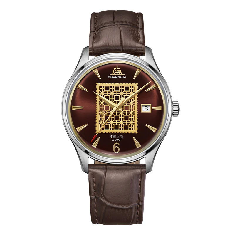Shanghai Watch Shanghai Blossoms Shanghai39mm Watch - Edition of Stamp Brown