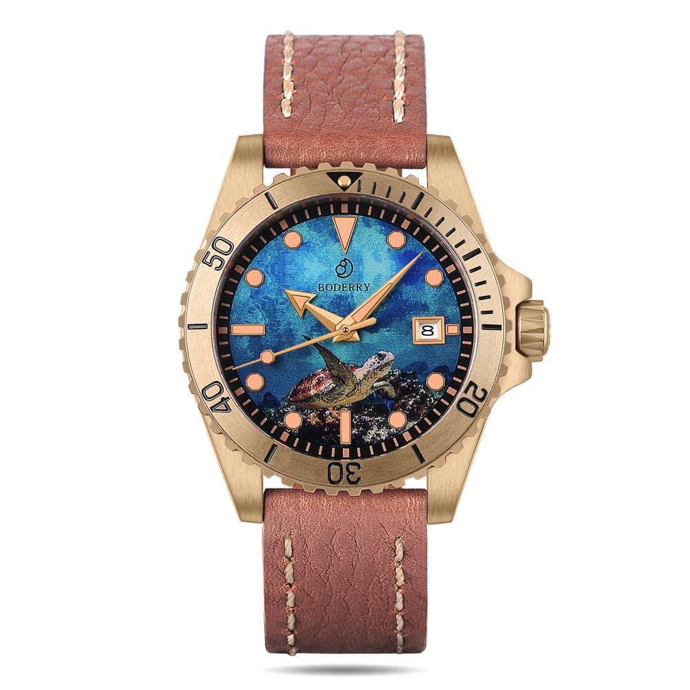 Boderry SEATURTLE.OCEAN(BRONZE) - Automatic Bronze Diving Watch | SeaTurtle Limited Edition[150]