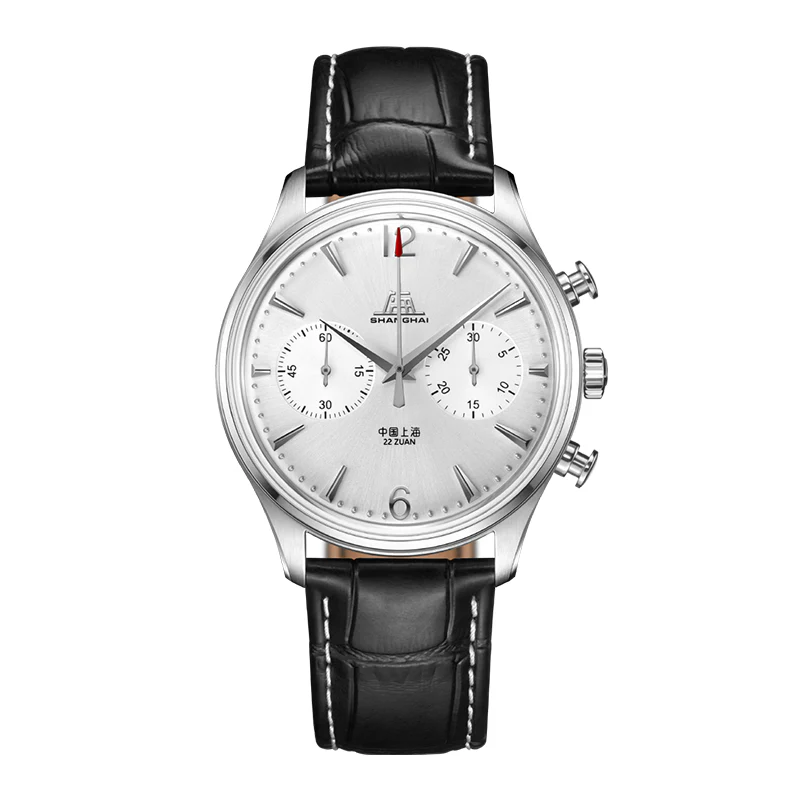 Shanghai Watch Shanghai 50s 39mm Watch - Chronograph Silver (Special Edition)