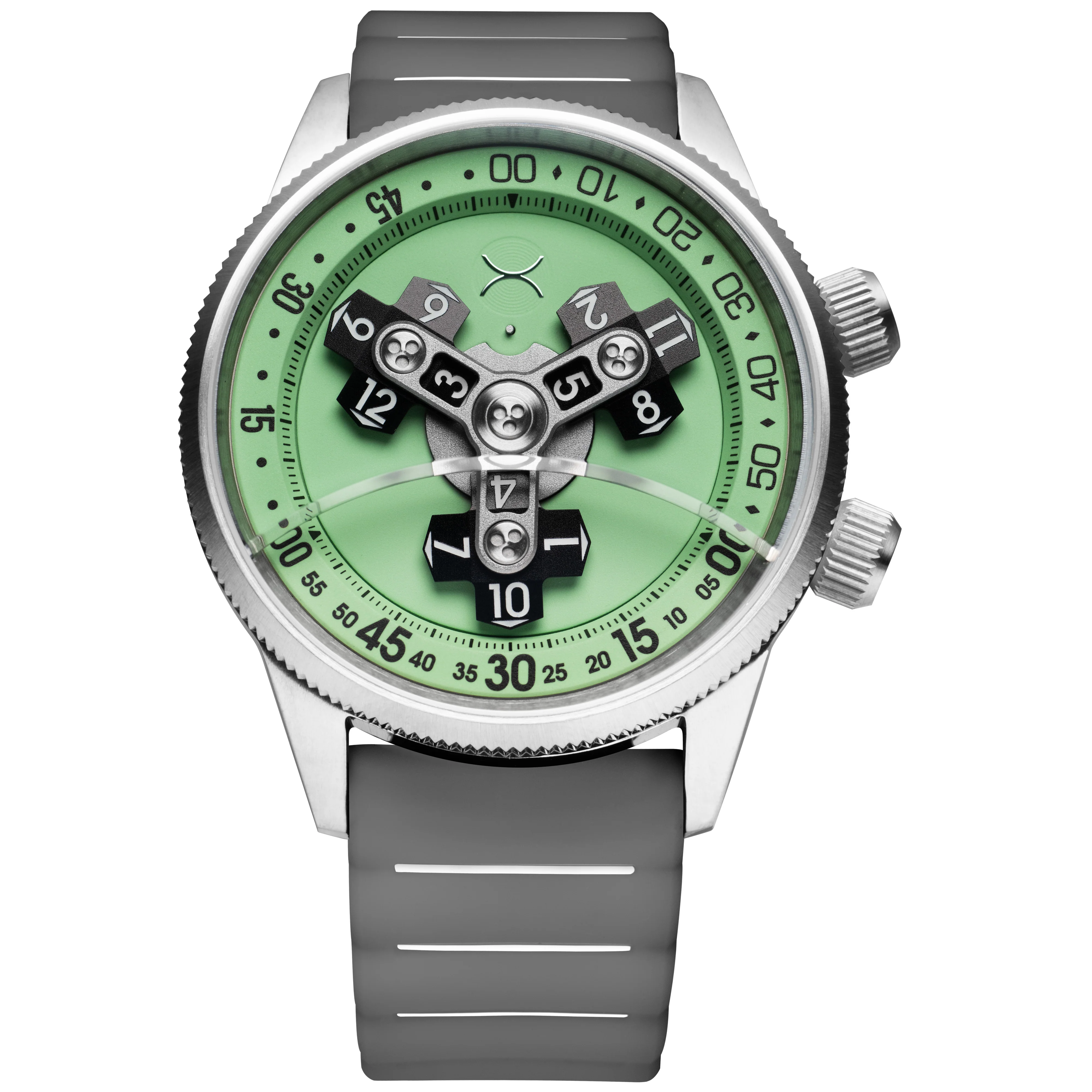 Xeric Vendetta II Automatic Wandering Hour Vintage Mint Lume