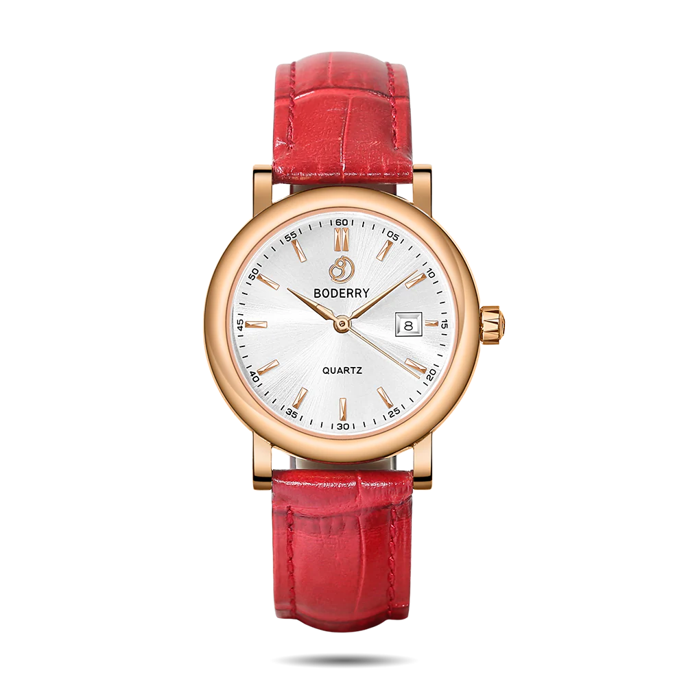 Boderry CLASSIC 32MM - Swiss Quartz Movement Watch | Rose Gold & White