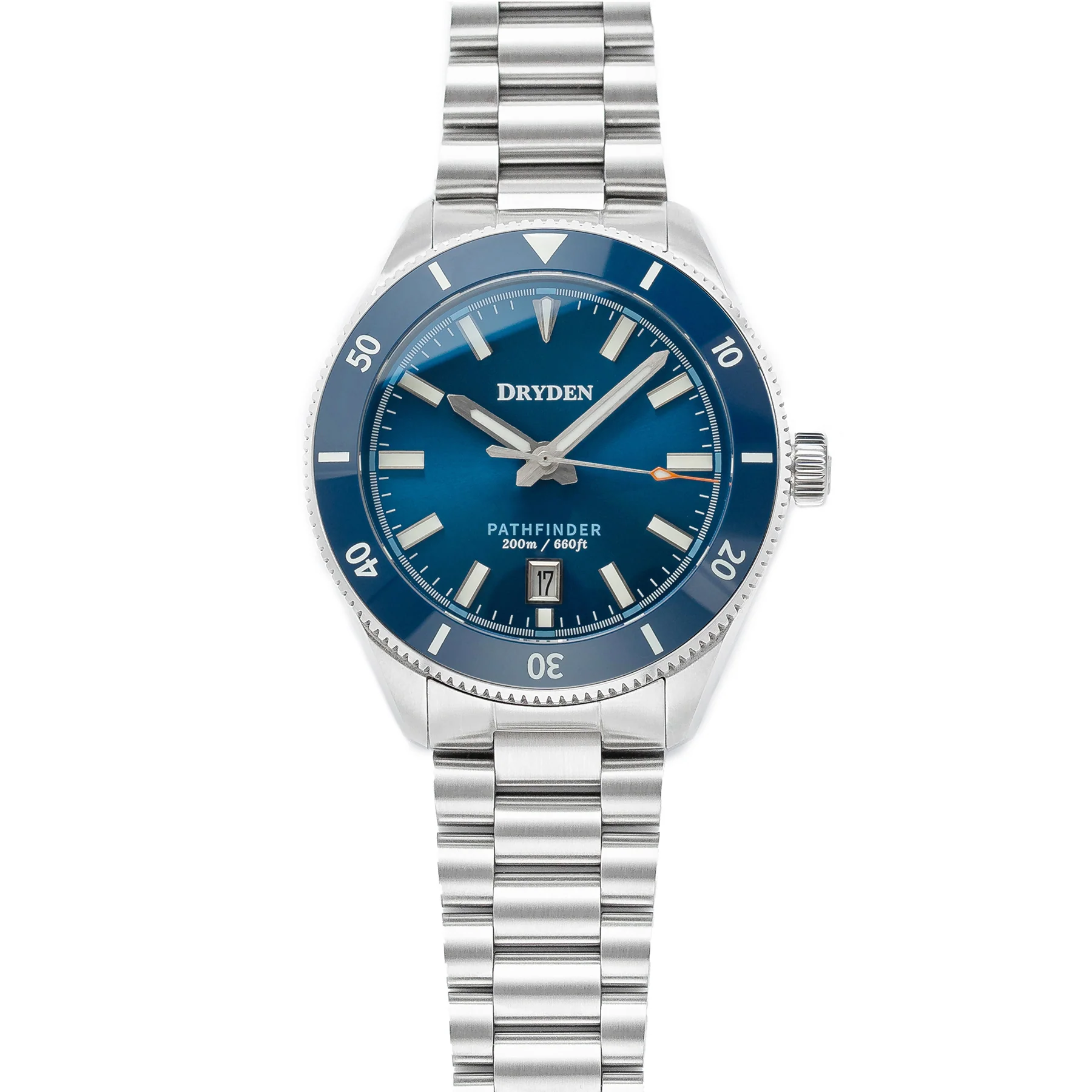 Dryden Watch Company Dryden Pathfinder 41mm Automatic Dive Watch - Midnight Blue