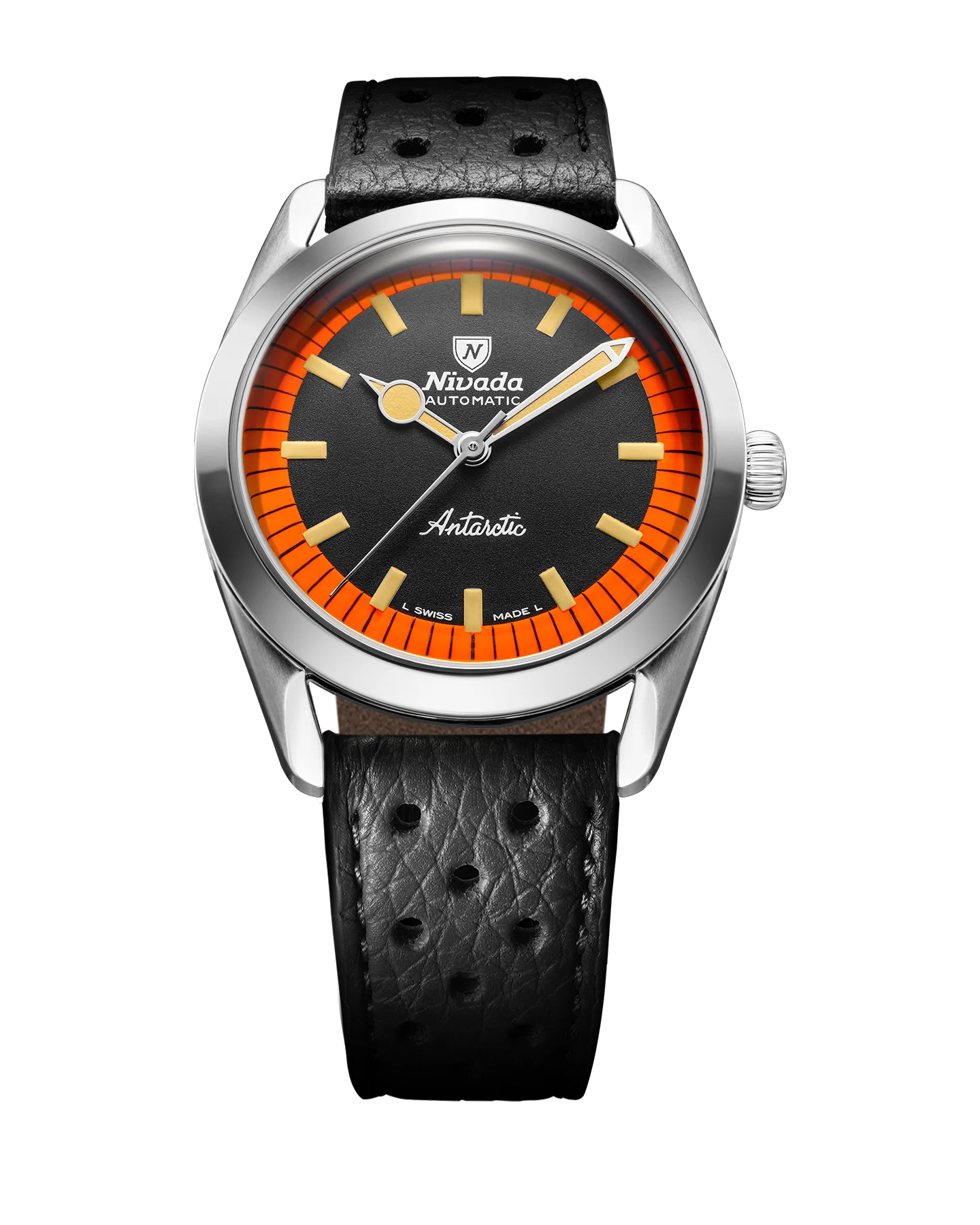 Nivada Grenchen SUPER ANTARCTIC BLACK & ORANGE - 38MM
