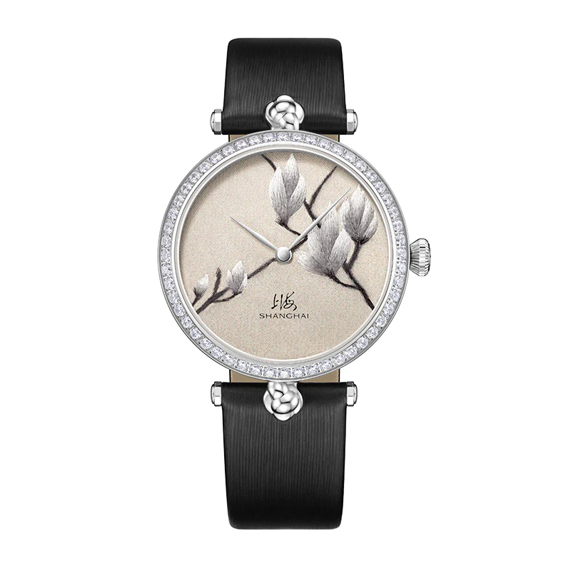 Shanghai Watch Shanghai Magnolia 36mm Watch - Embroidery Silver