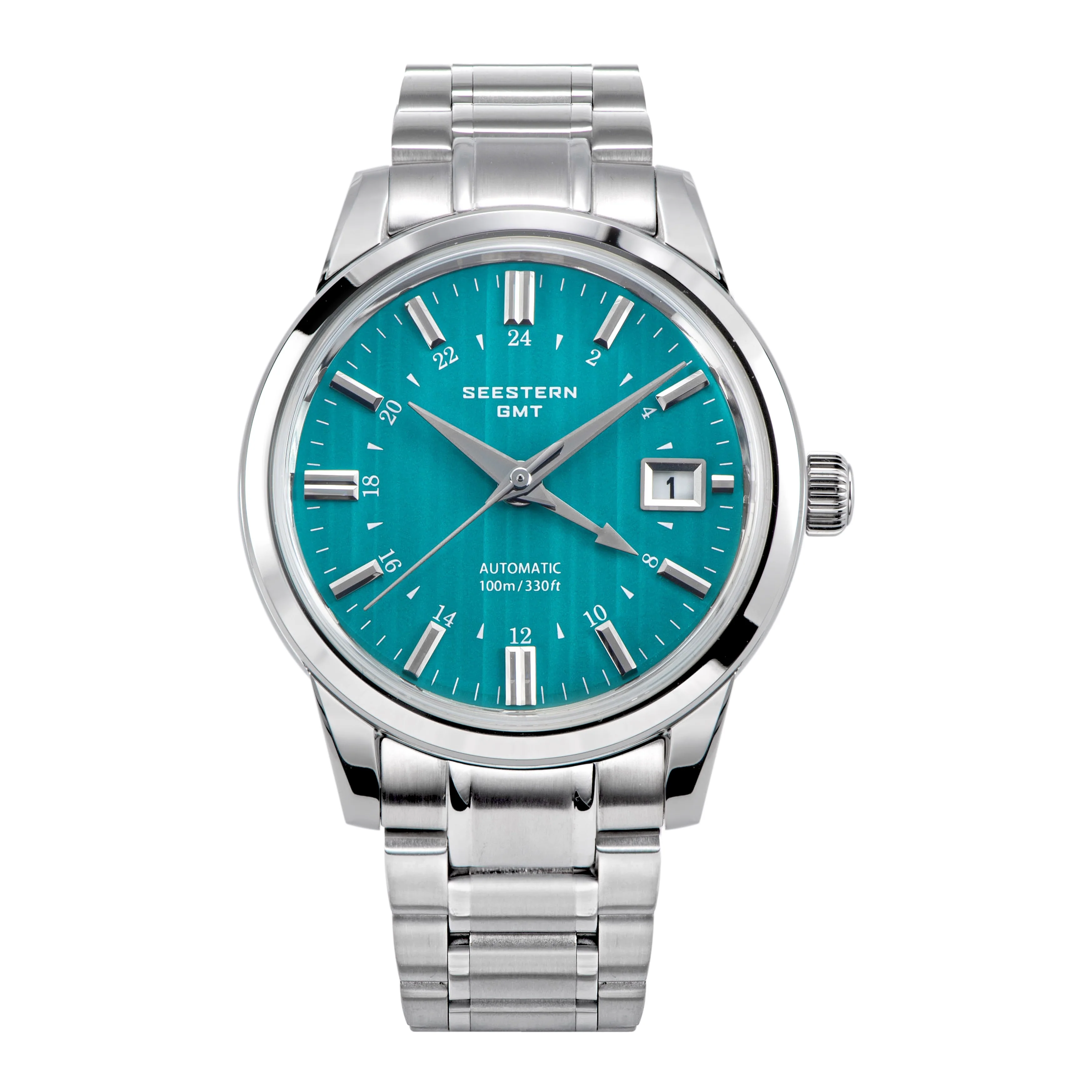 Sugess Seestern S446 GMT Watch Light Green Dial (Seiko NH34 GMT movement)