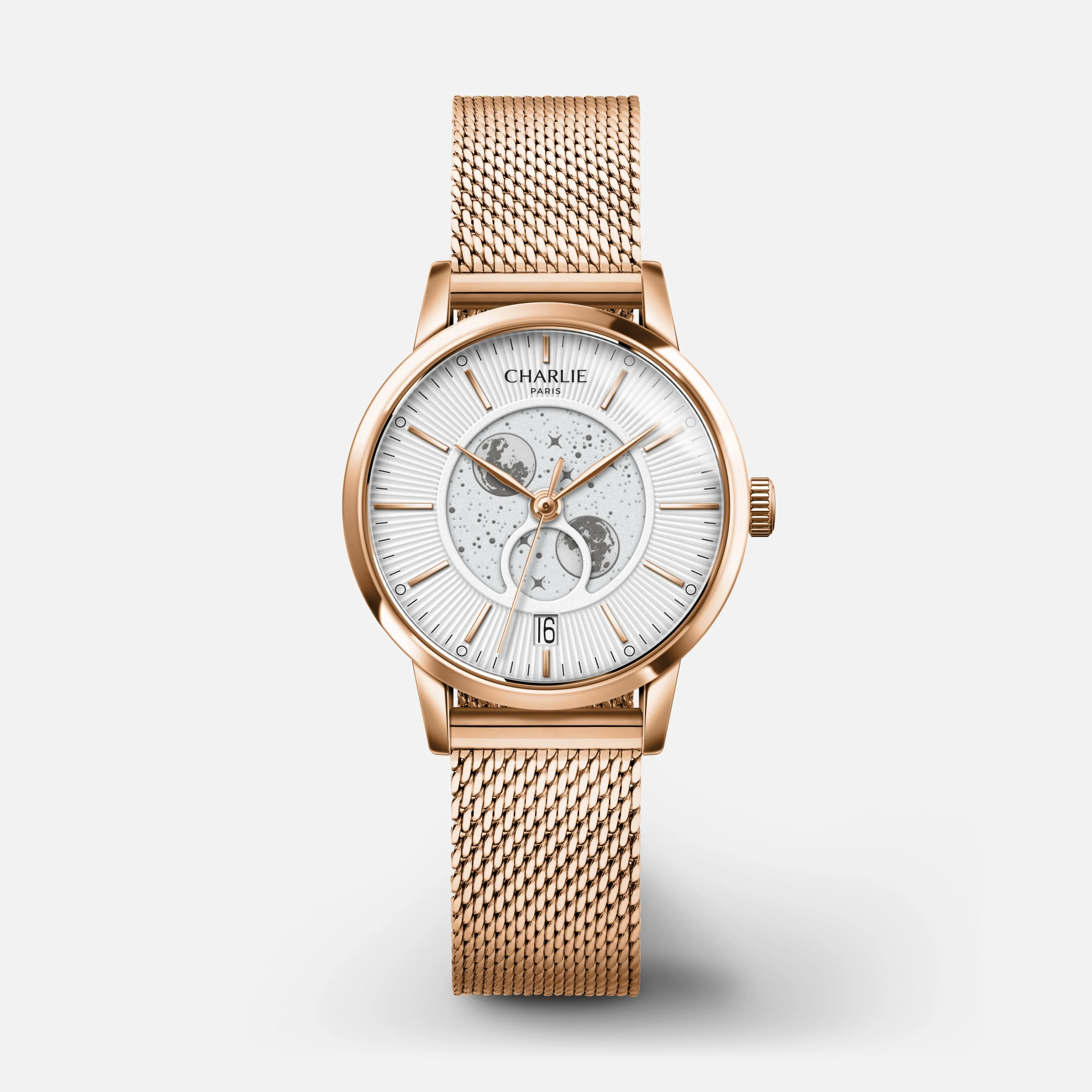 Charlie Paris SULLY - Phase de Lune - Doré rose & Blanc