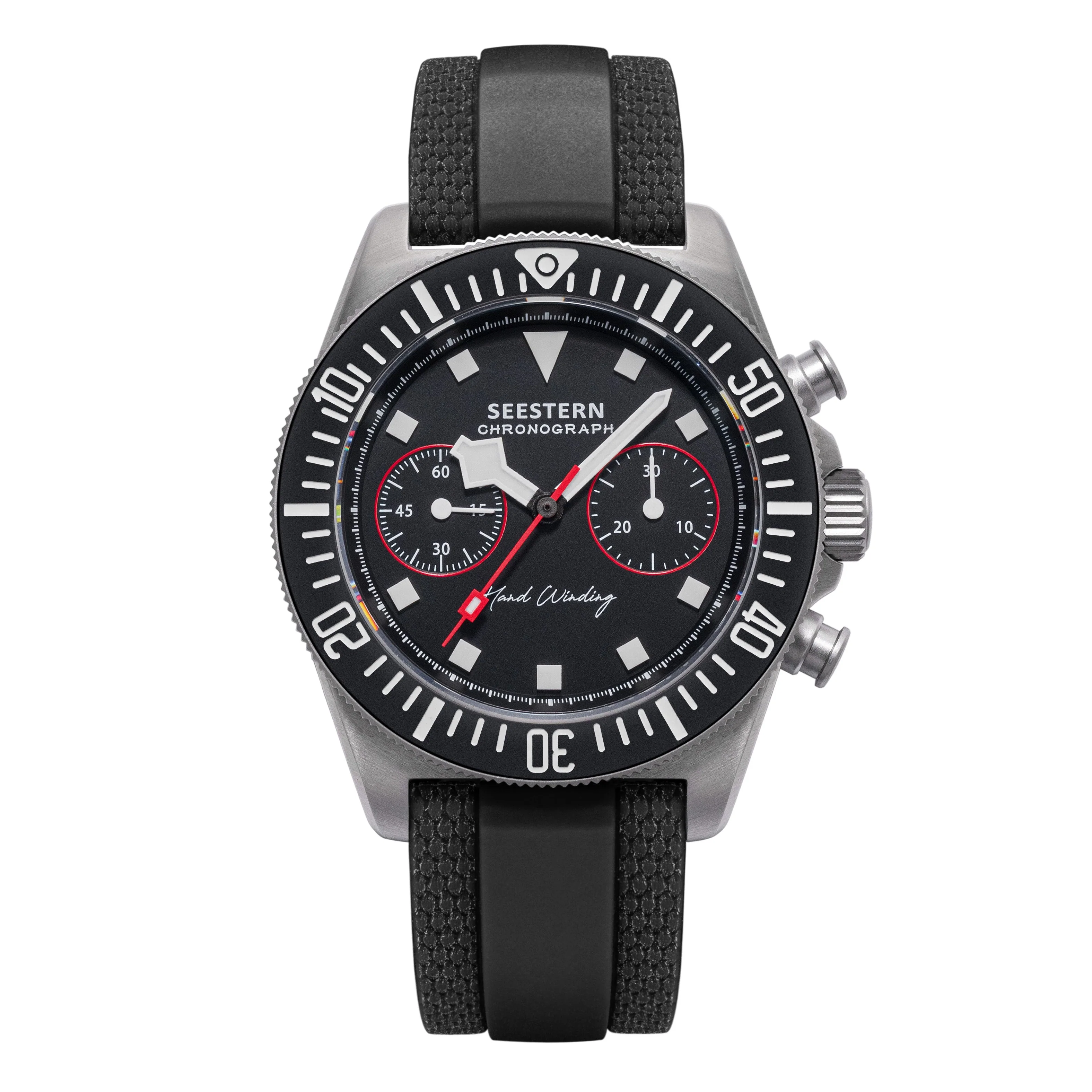 Sugess Seestern Chrono S443 Chronograph Black Dial ST19 Movement Lumed