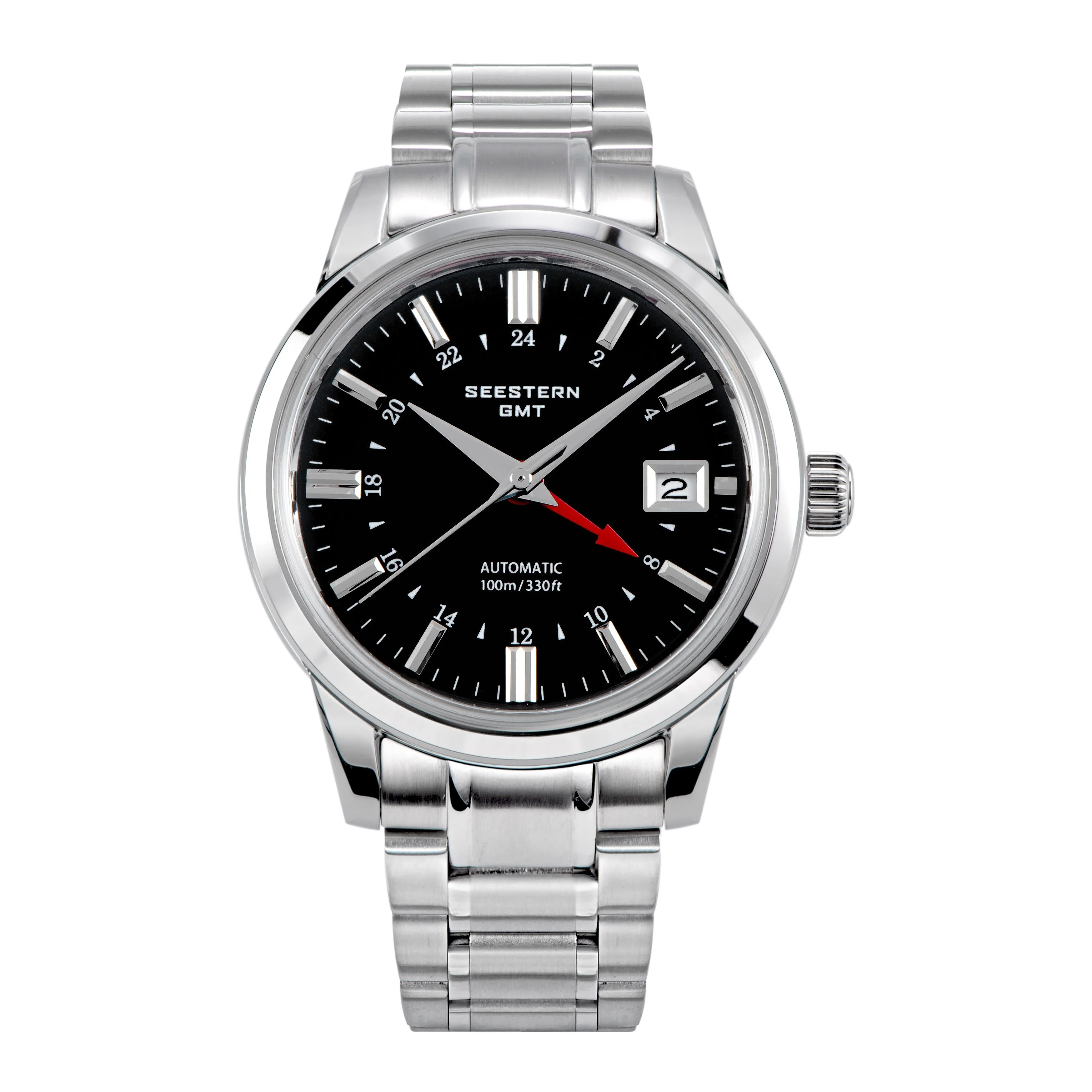 Sugess Seestern S446 GMT Watch Black Dial (Seiko NH34 GMT movement)
