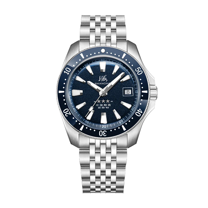 Shanghai Watch Shanghai 114 Military 39mm Dive Watch - Blue Dial
