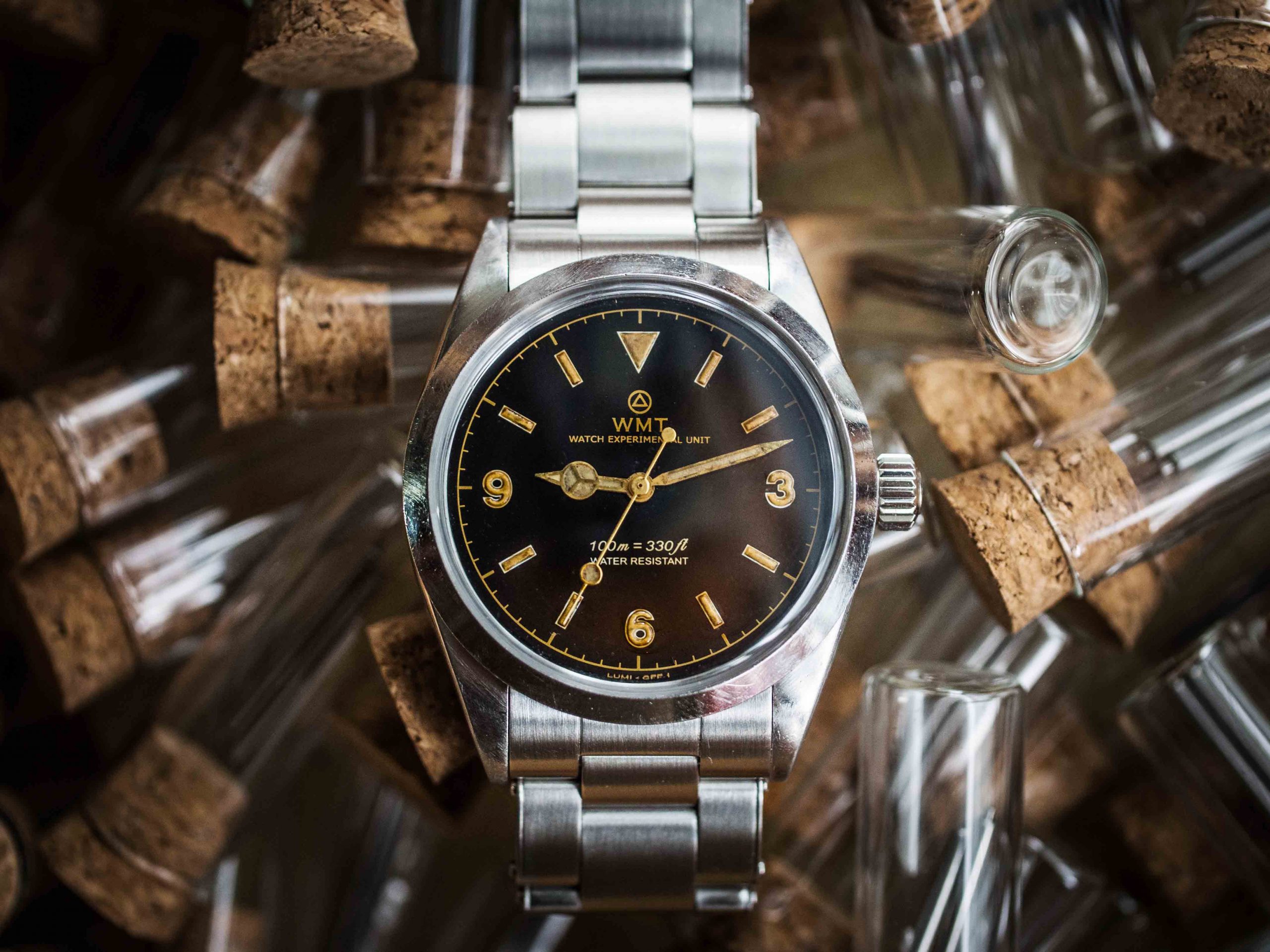 WMT Watches Barracuda – Tropical Brown / Aged Edition / Metal Bracelet + Anziano Leather Strap Set