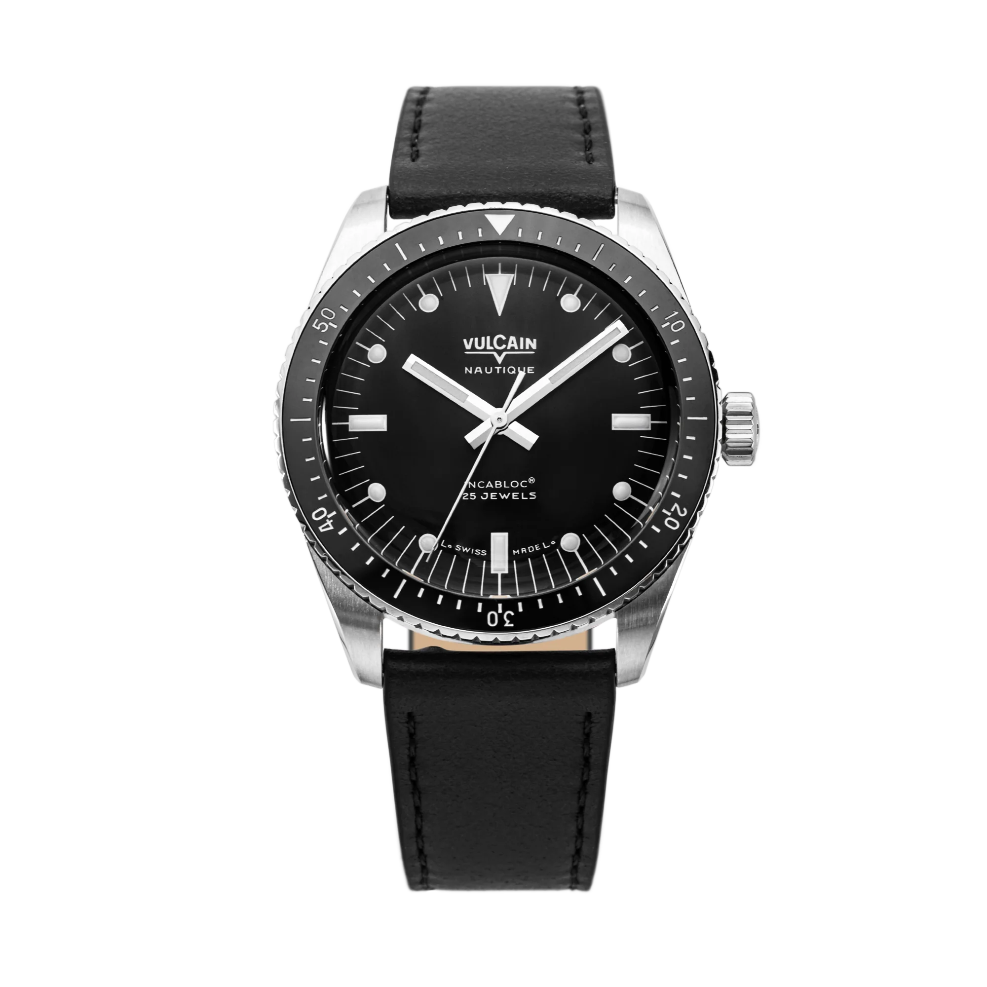 Vulcain Skindiver Nautique - Black with White Lum