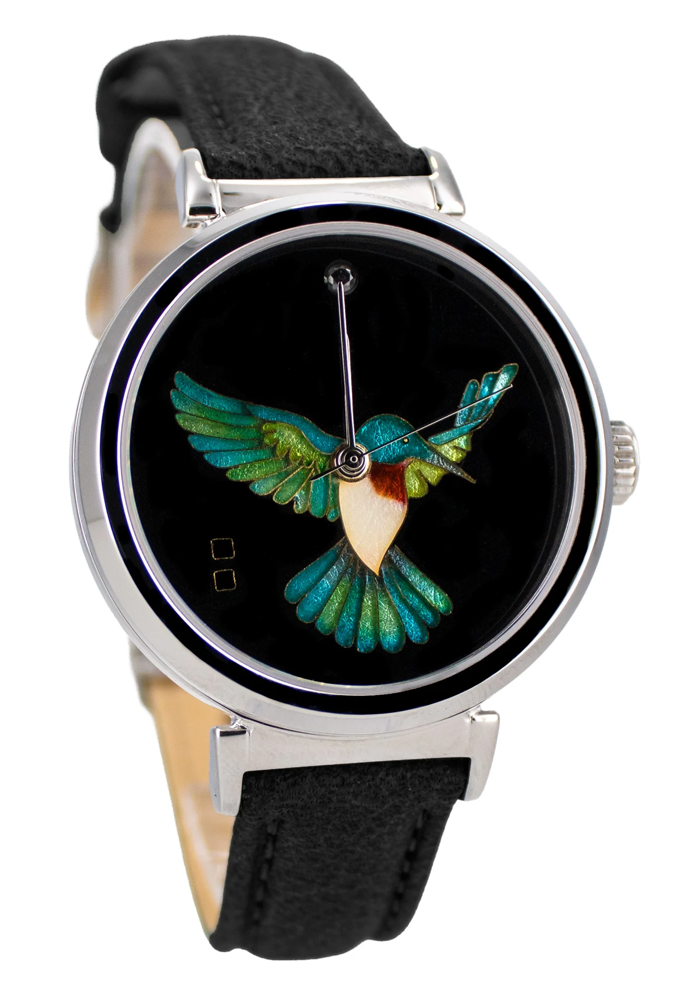 Celeste Watch Company Cloisonné Hummingbird by Merry-Lee Rae - 38mm Swiss Automatic