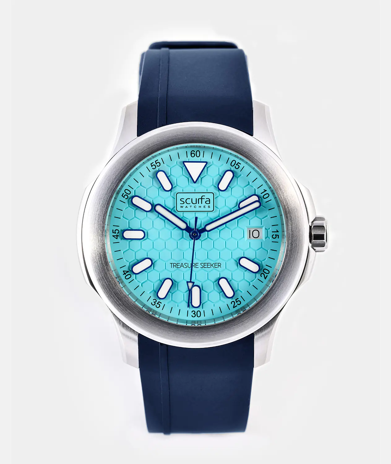 Scurfa Top Side Crew Stainless Steel Turquoise Dial / Blue – Mens