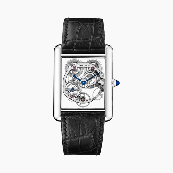 Cartier Часы Tank Louis Cartier, скелетон с сапфировым стеклом