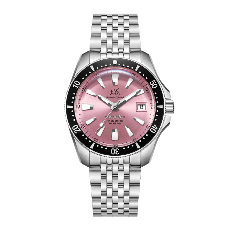 Shanghai Watch Shanghai 114 Military 39mm Dive Watch - Pink Dial