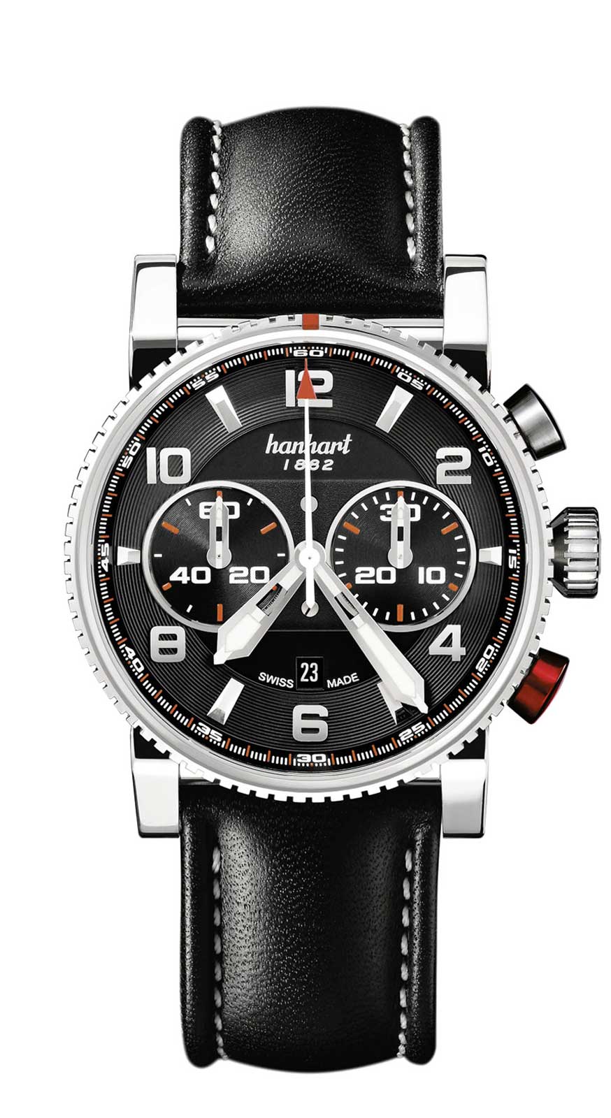 Hanhart PRIMUS Racer schwarz, 44 mm