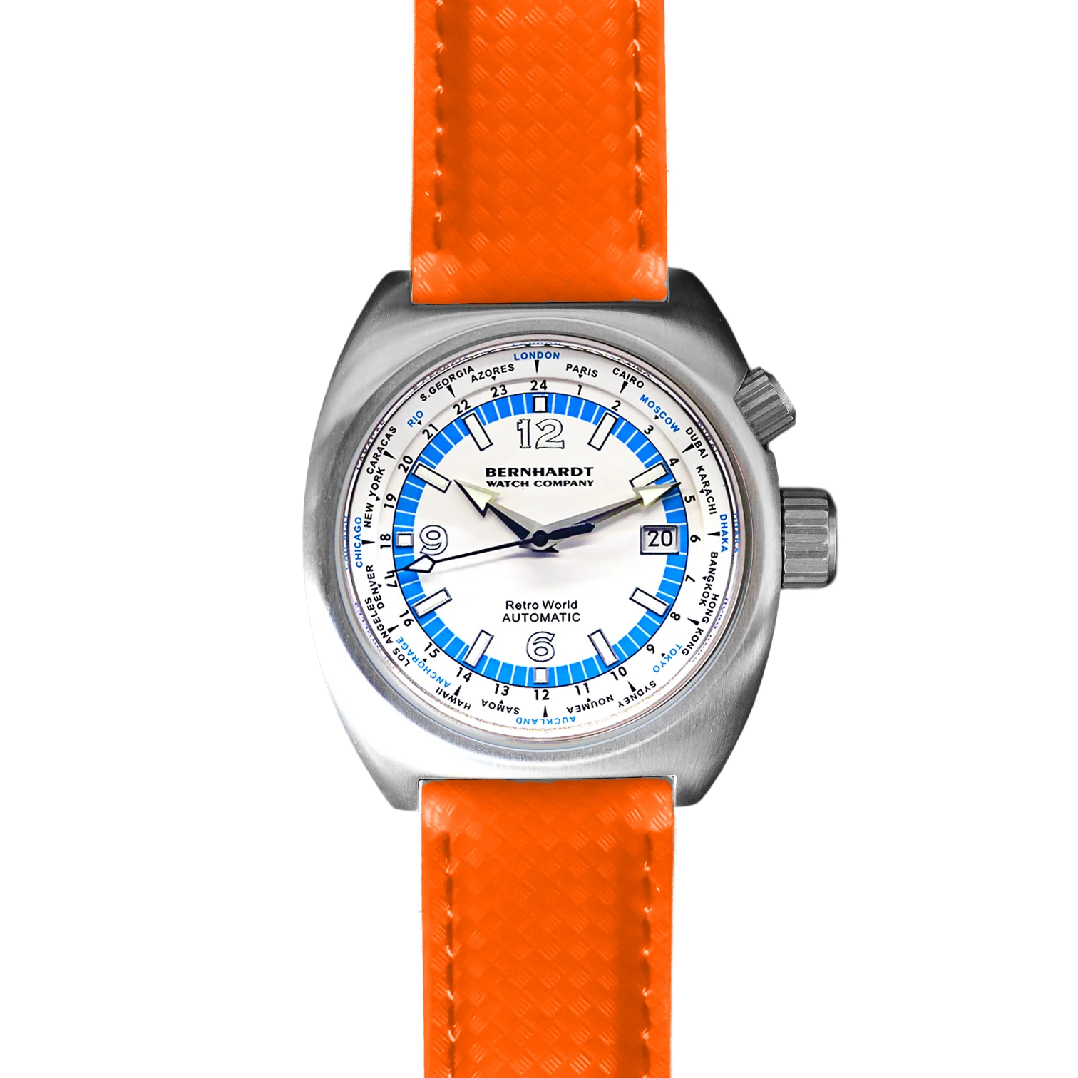 Bernhardt Watch Company Retro World Timer - White Dial