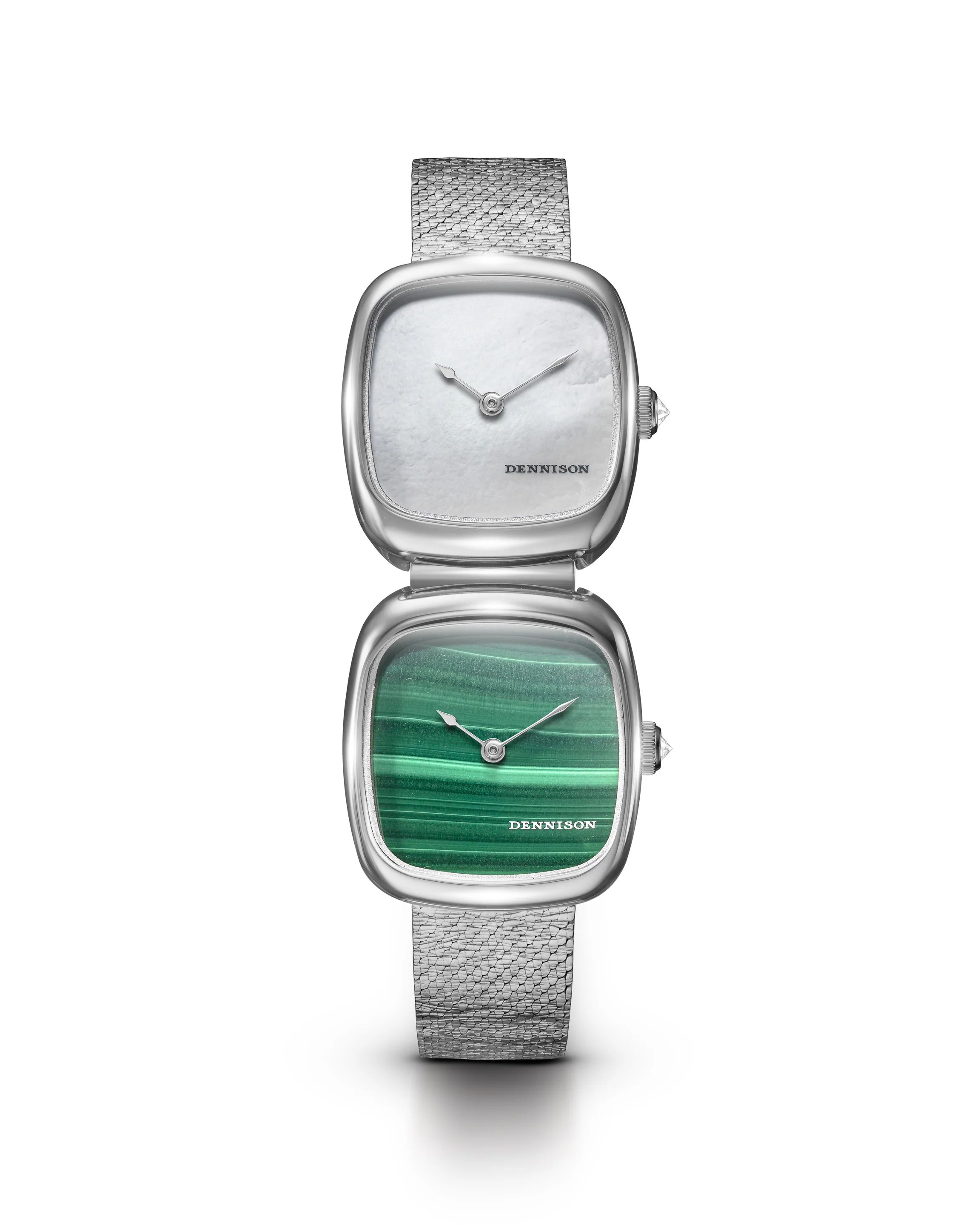 Dennison Dual Time Mini – White MOP & Malachite