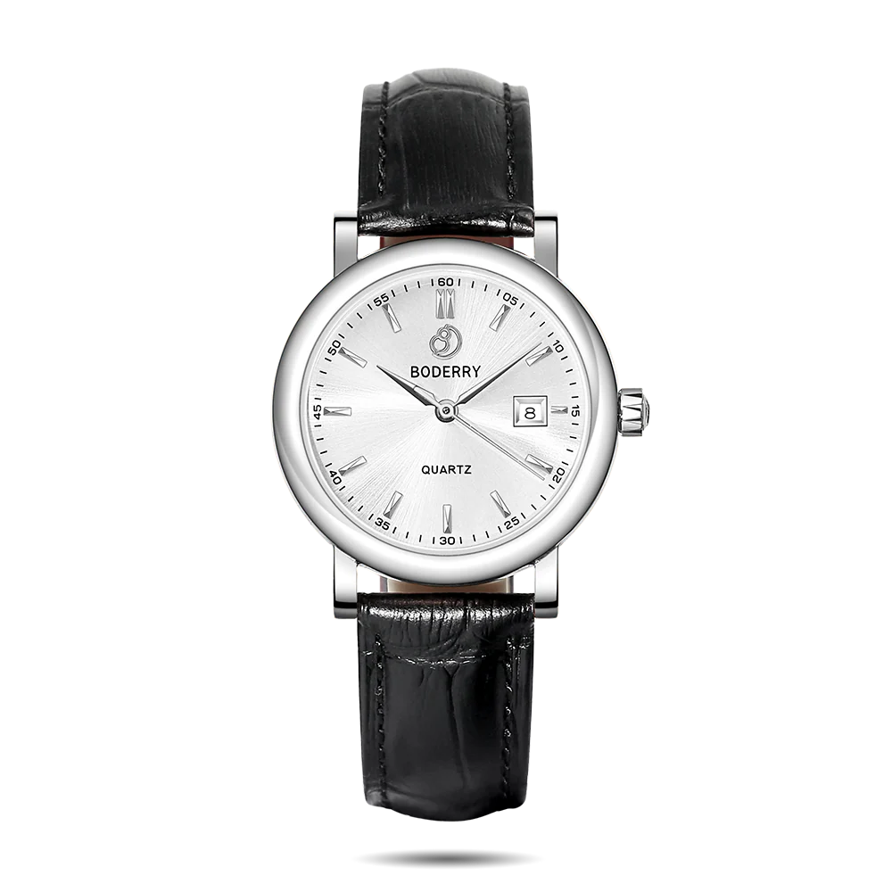 Boderry CLASSIC 32MM - Swiss Quartz Movement Watch | Silver & White