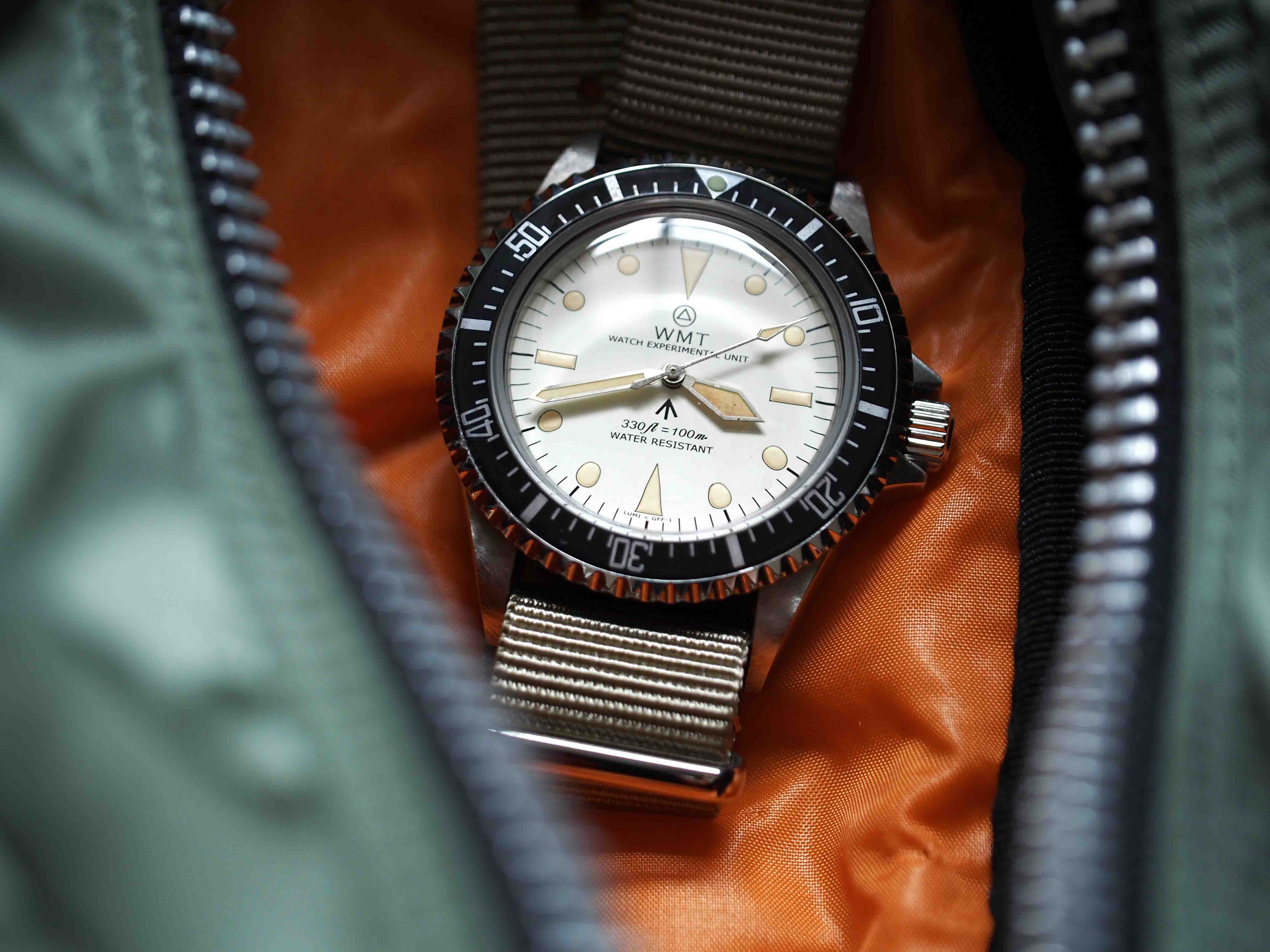 WMT Watches Royal Marine – British Armed Forces – Cream dial / Aged Limited Edition 100 PC