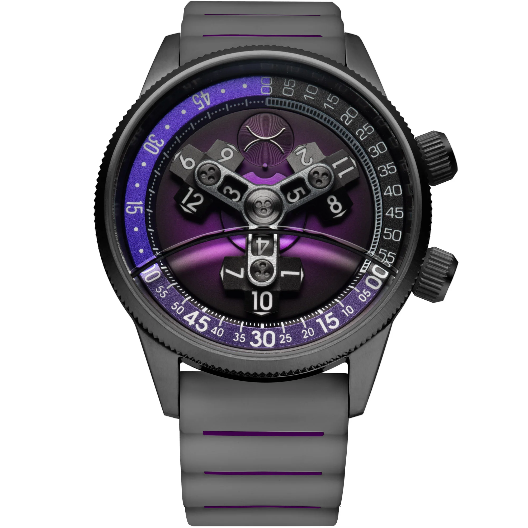 Xeric Vendetta II Automatic Wandering Hour Gunmetal Purple