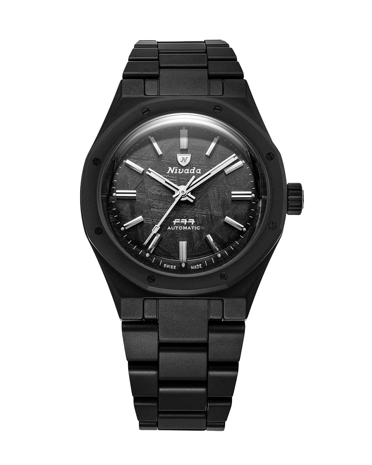 Nivada Grenchen F77 BLACK CERAMIC METEORITE MK1 - 37MM