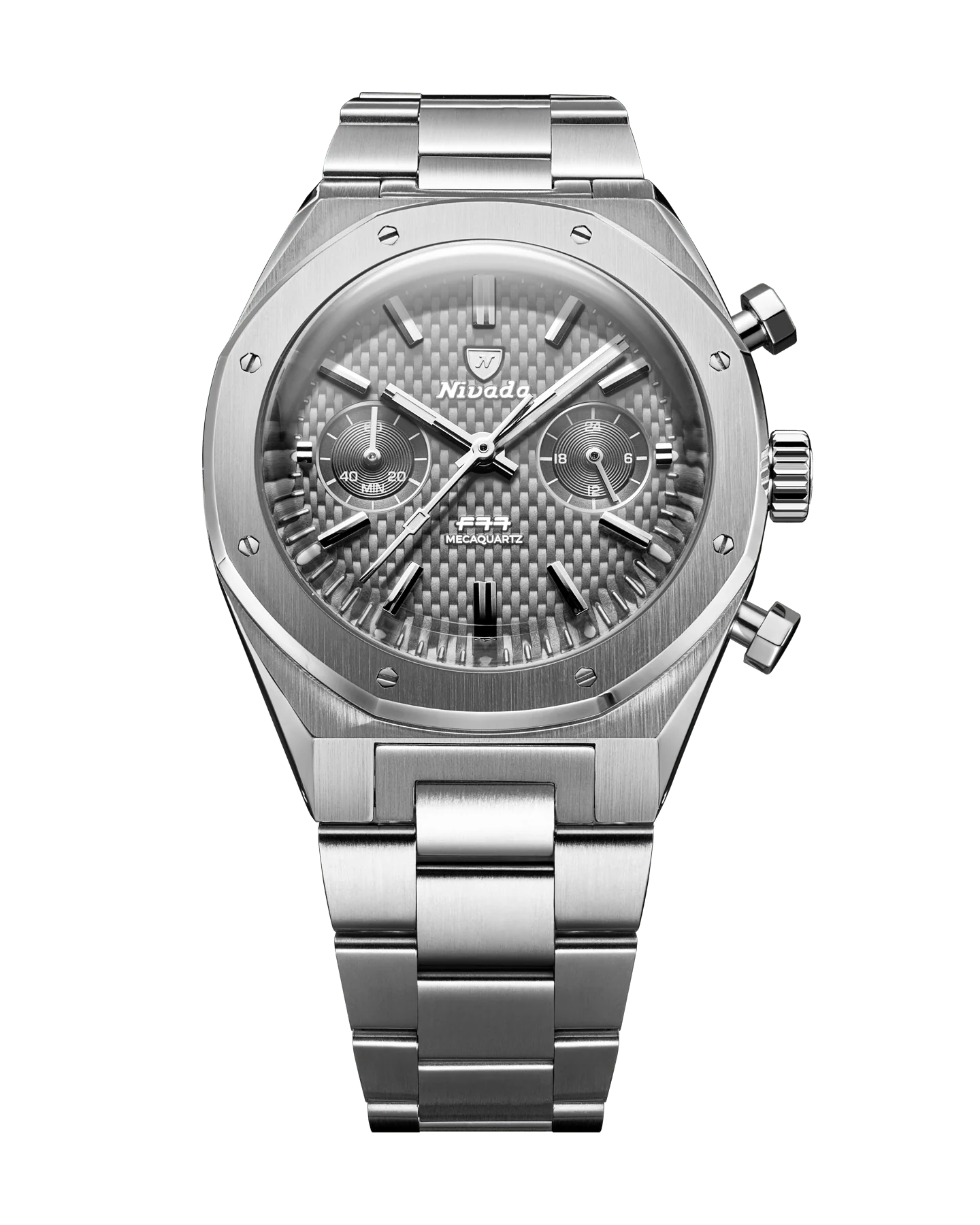 Nivada Grenchen F77 SST CHRONO MECAQUARTZ GREY MK2 - 38MM