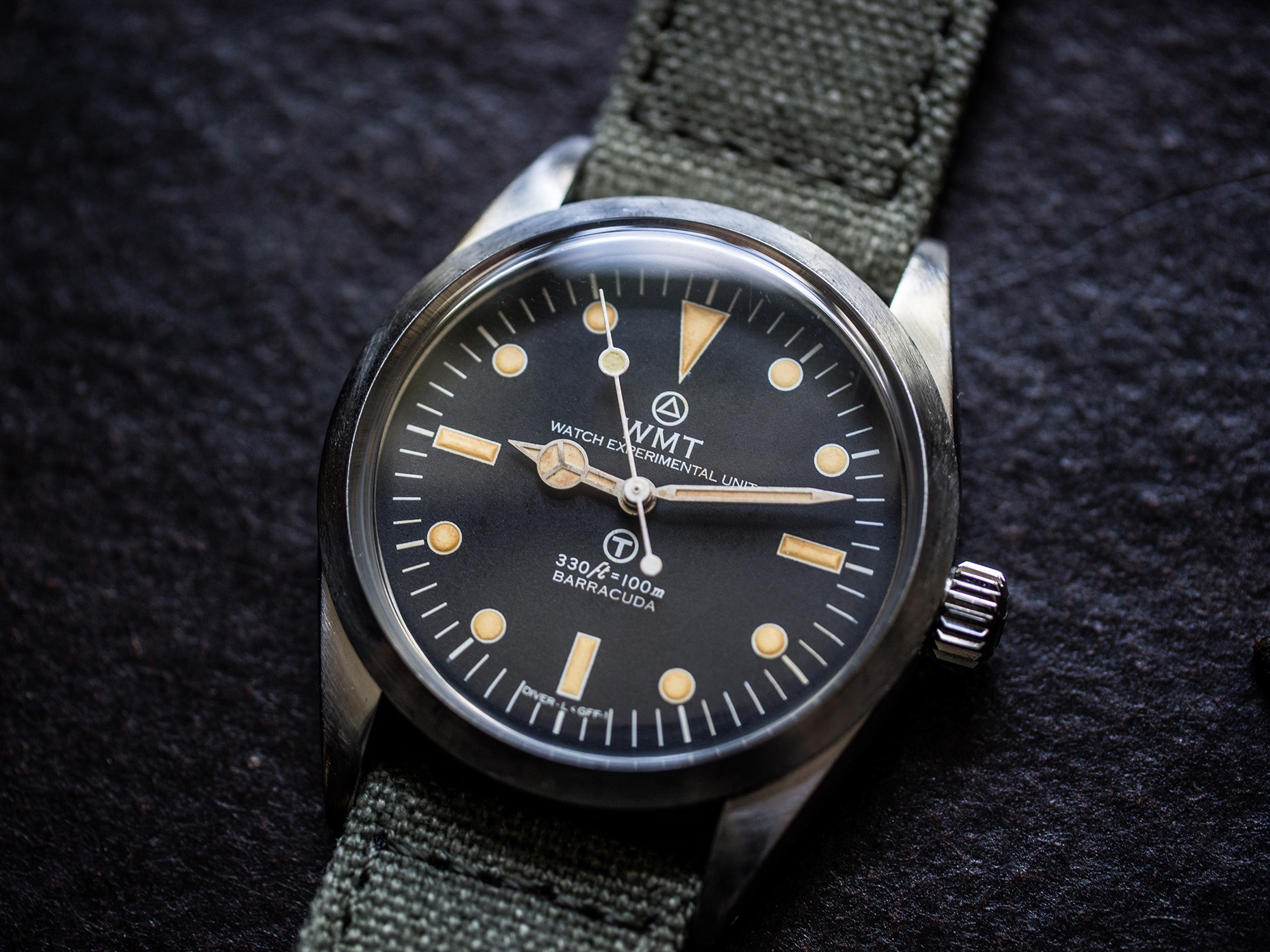 WMT Watches Barracuda – Milspec / Aged Edition / Canvas Strap ” Aged ” + Beige Nato Strap Set